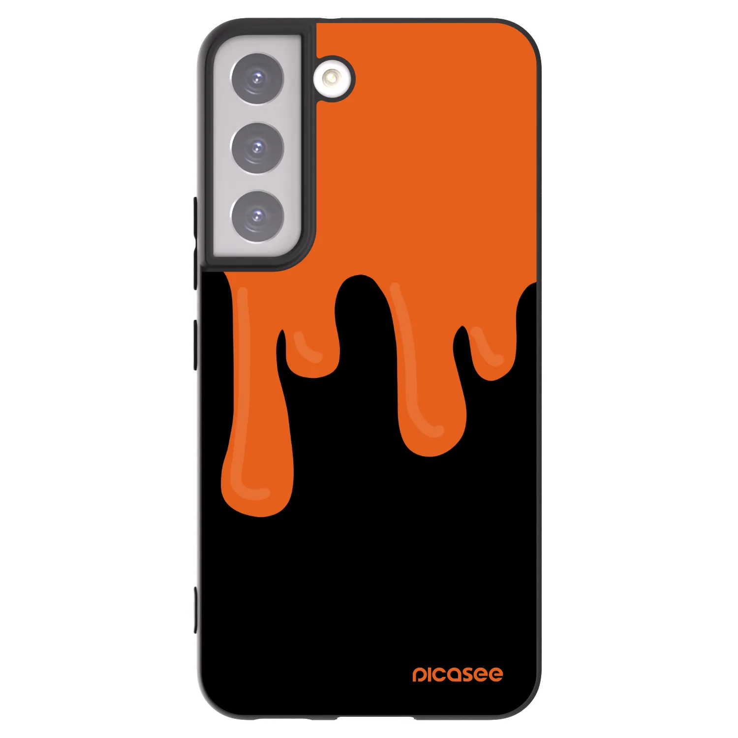 Picasee husă neagră din silicon pentru Samsung Galaxy S22 5G - Orange spooky