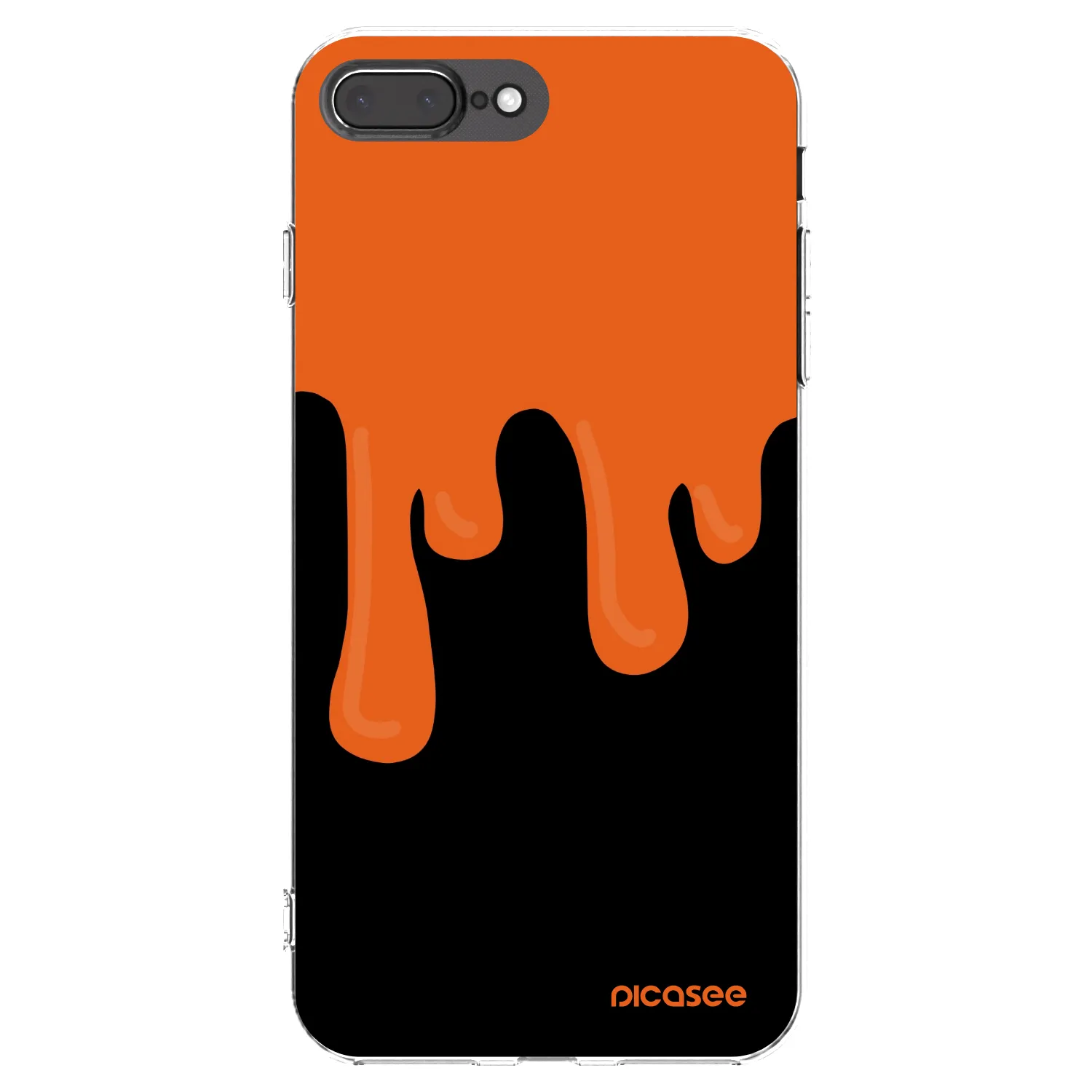 Picasee husă transparentă din silicon pentru Apple iPhone 7 Plus - Orange spooky