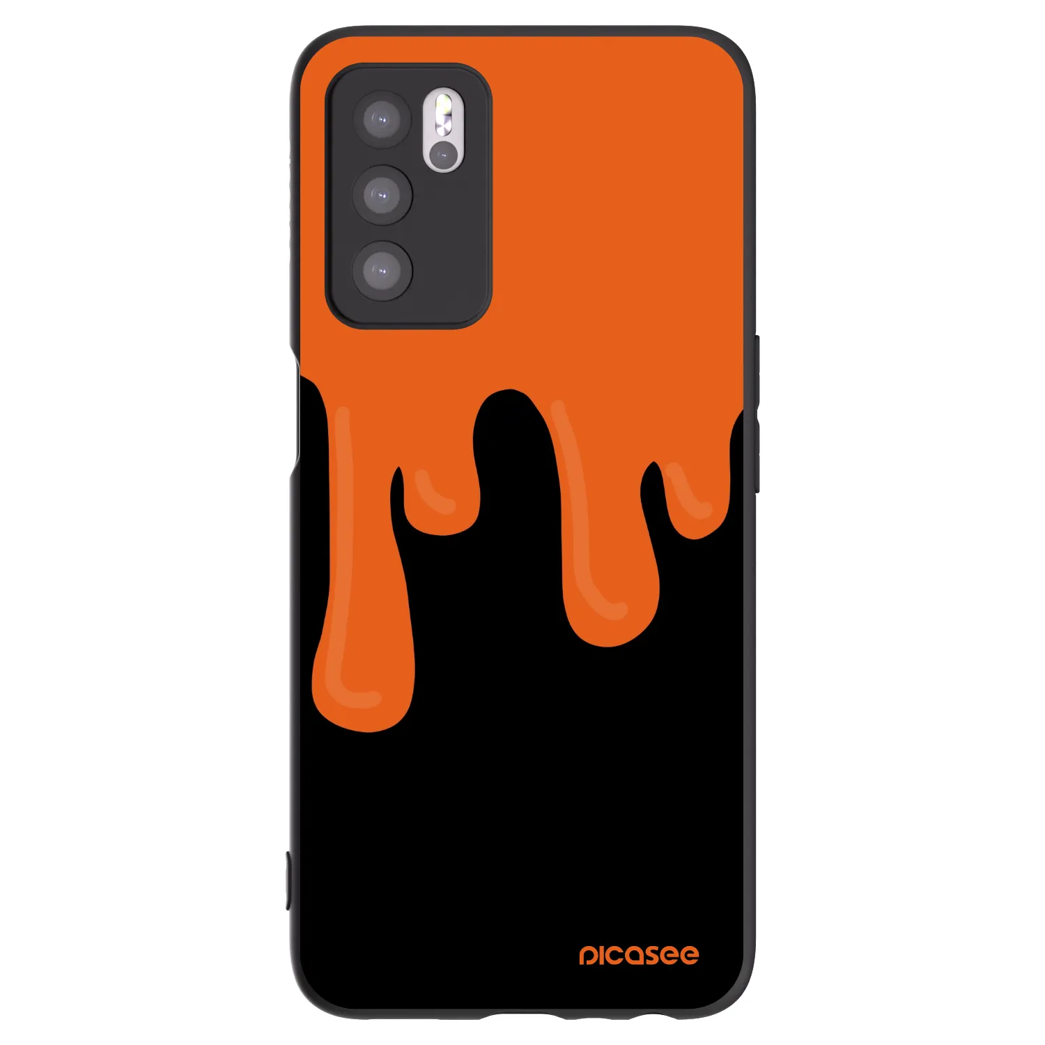 Picasee husă neagră din silicon pentru OPPO A16 - Orange spooky