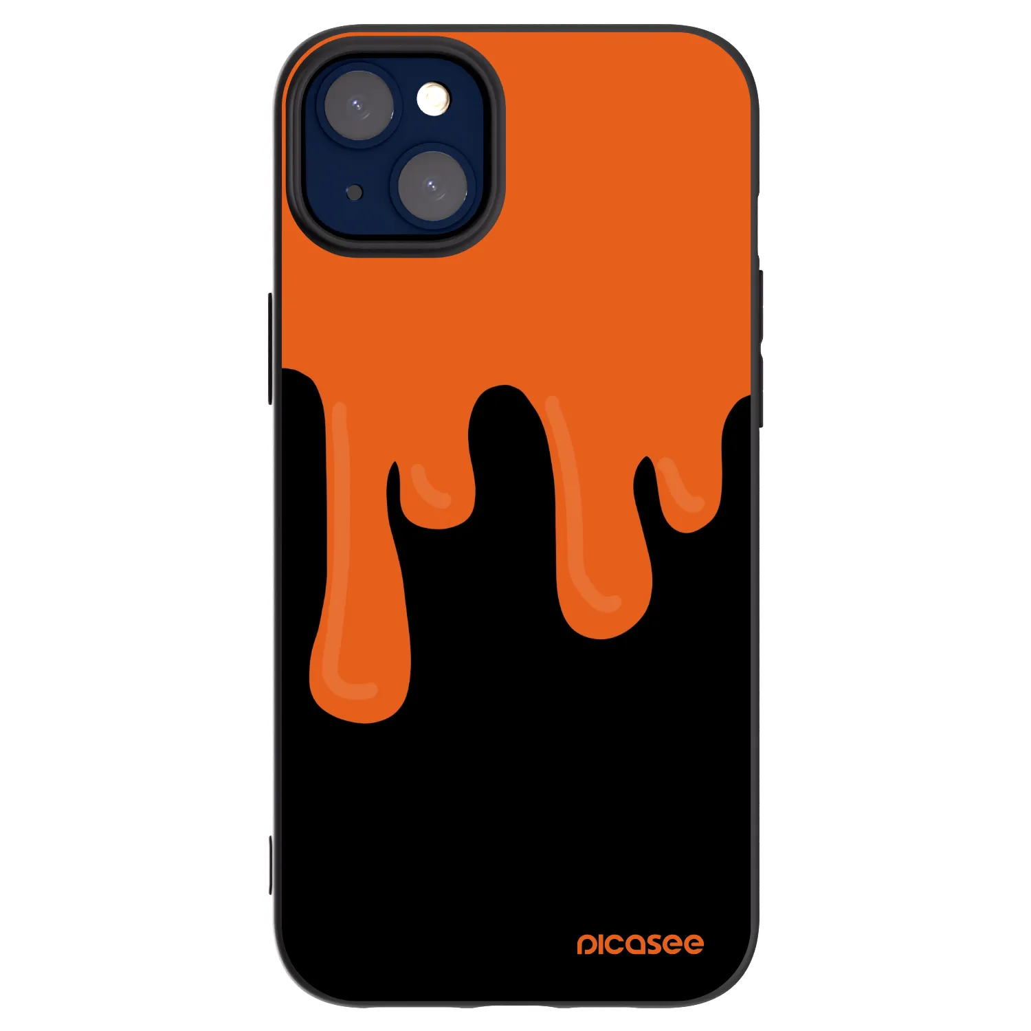 Picasee husă neagră din silicon pentru Apple iPhone 14 Plus - Orange spooky