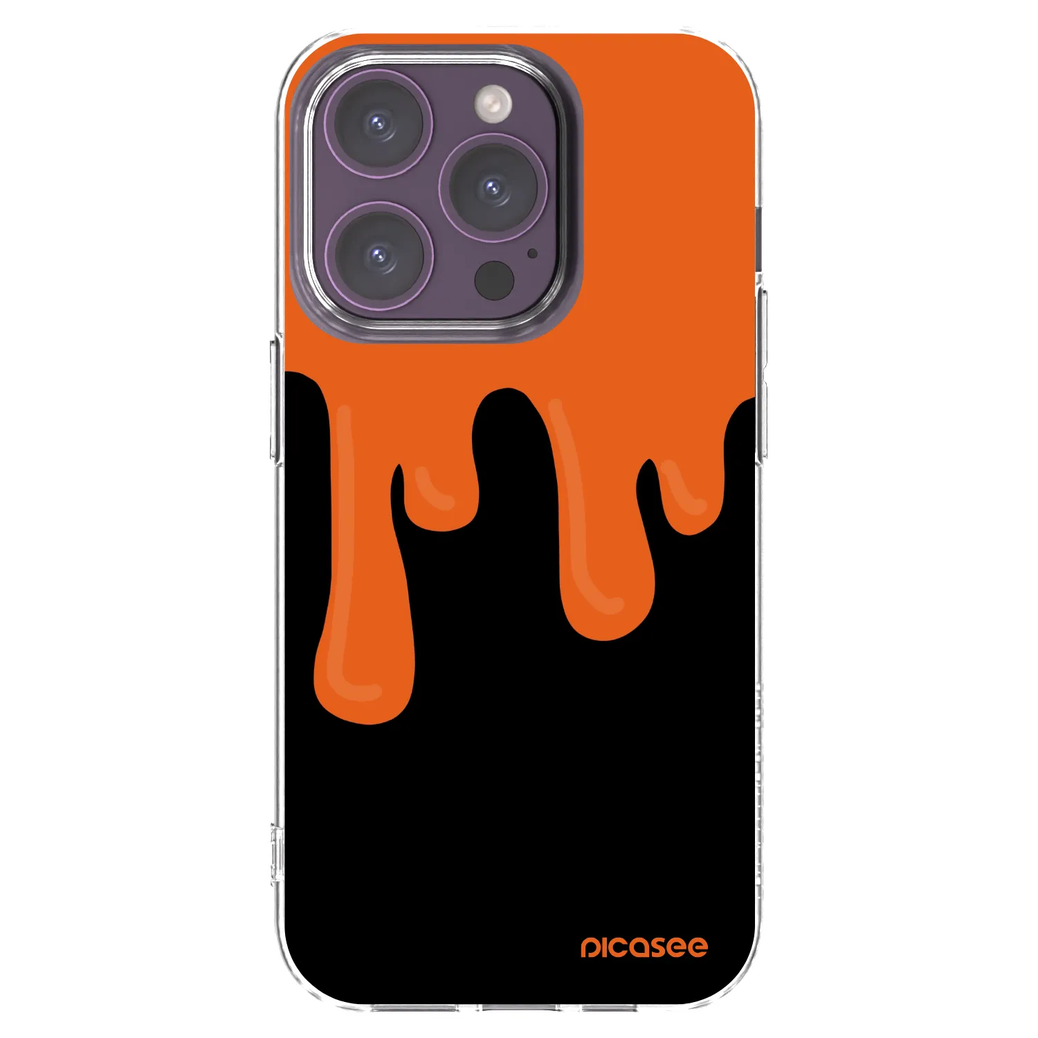 Picasee husă transparentă din silicon pentru Apple iPhone 14 Pro - Orange spooky