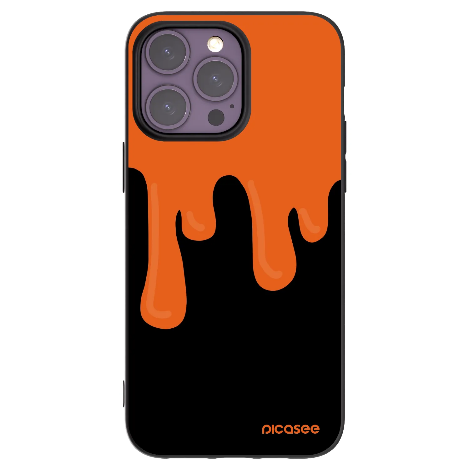 Picasee husă neagră din silicon pentru Apple iPhone 14 Pro Max - Orange spooky