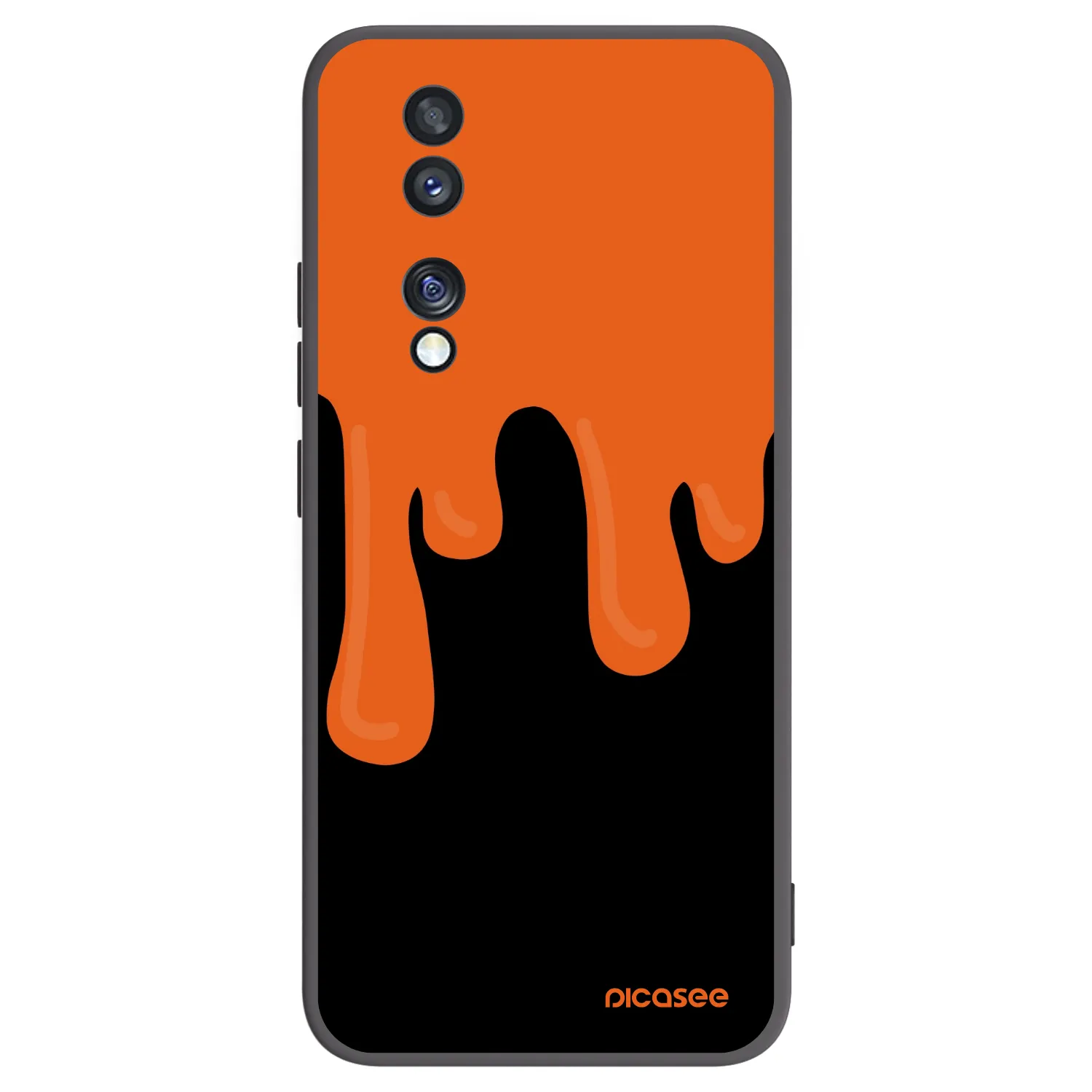 Picasee husă neagră din silicon pentru Honor 70 - Orange spooky