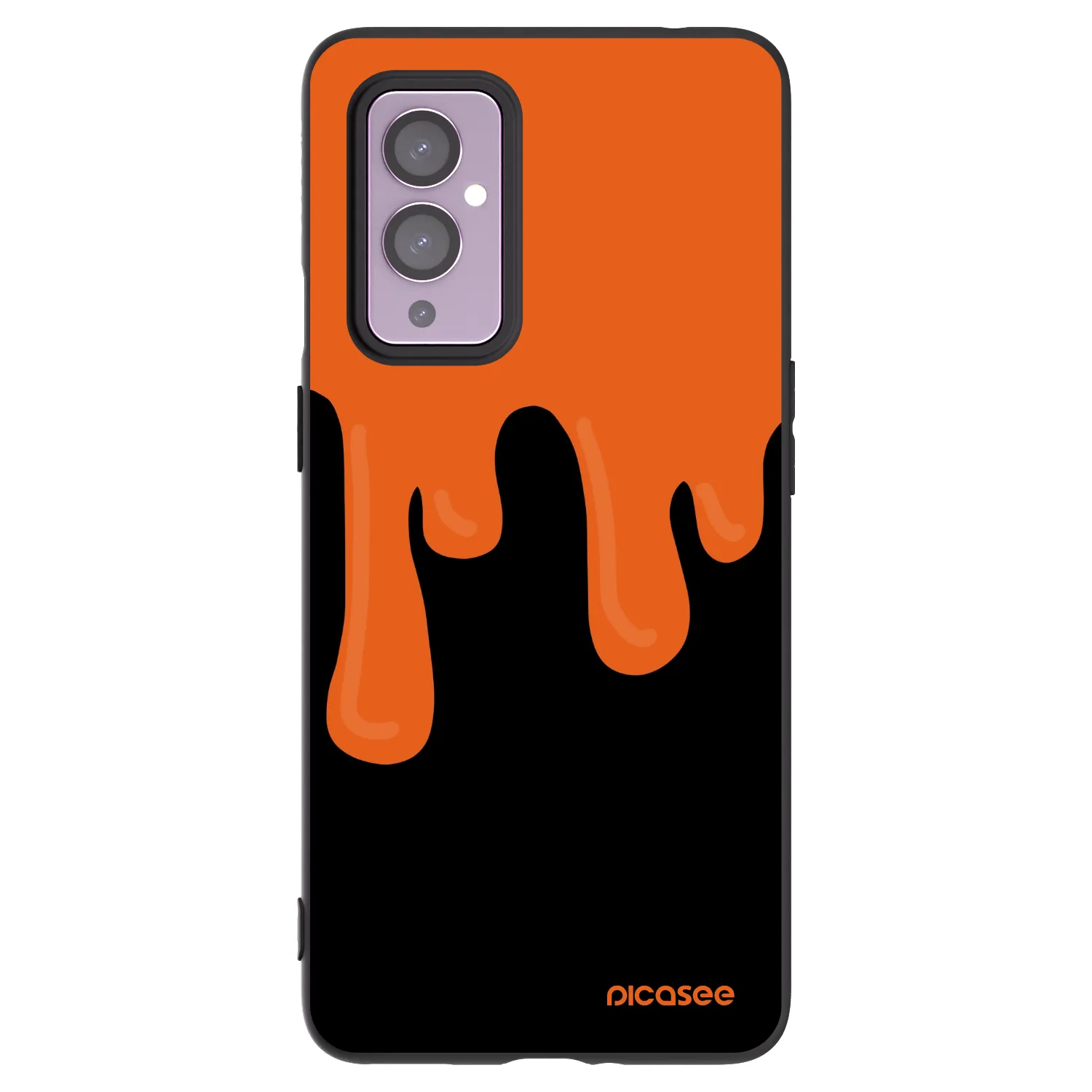Picasee husă neagră din silicon pentru OnePlus 9 - Orange spooky