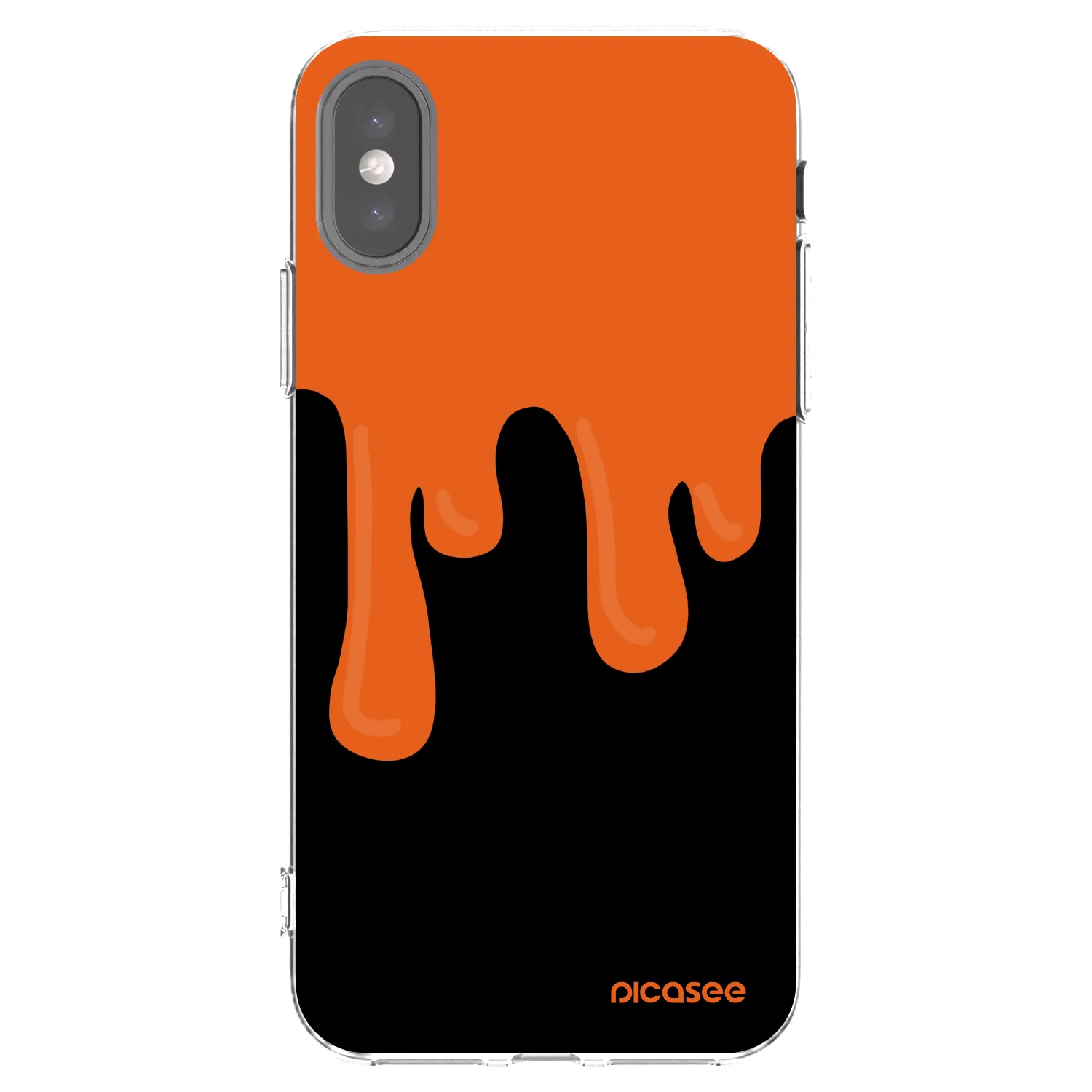 Picasee husă transparentă din silicon pentru Apple iPhone X/XS - Orange spooky