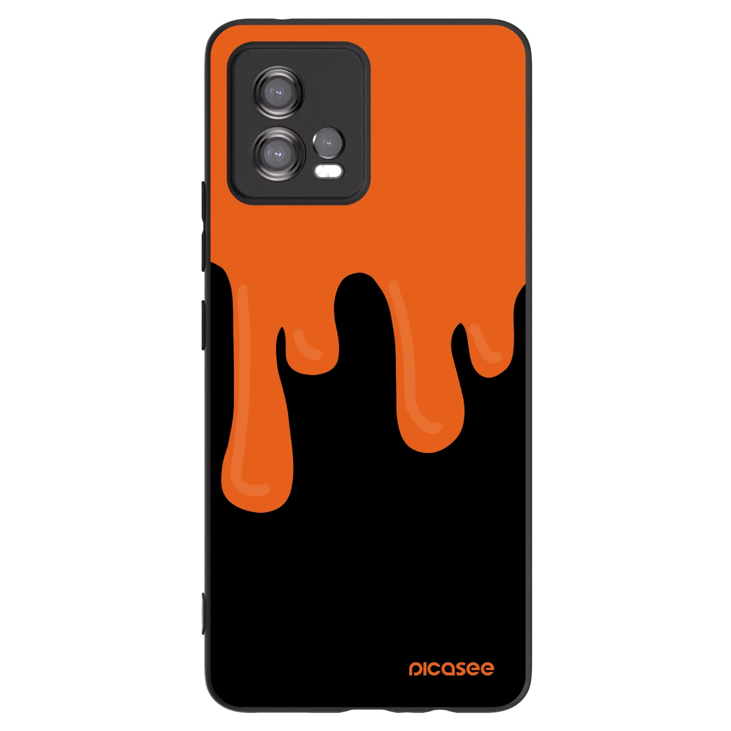 Picasee husă neagră din silicon pentru Motorola Moto G72 - Orange spooky