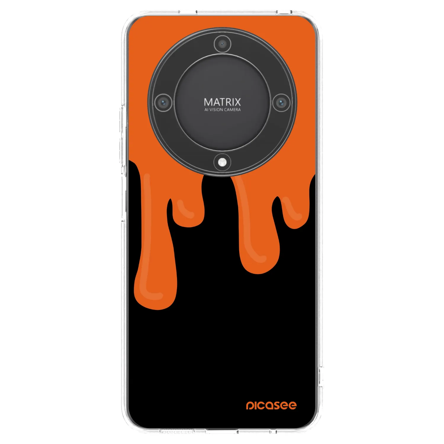 Picasee husă transparentă din silicon pentru Honor Magic5 Lite 5G - Orange spooky