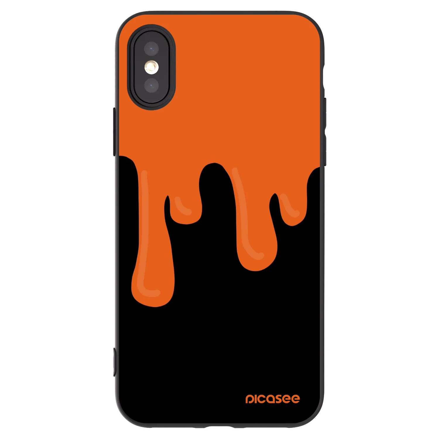 Picasee husă neagră din silicon pentru Apple iPhone X/XS - Orange spooky