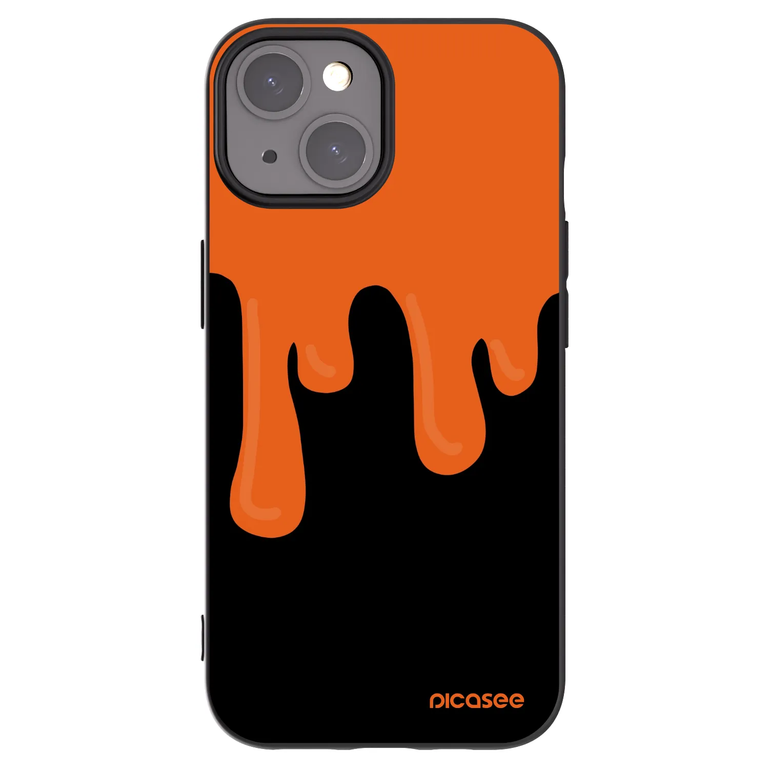 Picasee husă neagră din silicon pentru Apple iPhone 15 - Orange spooky