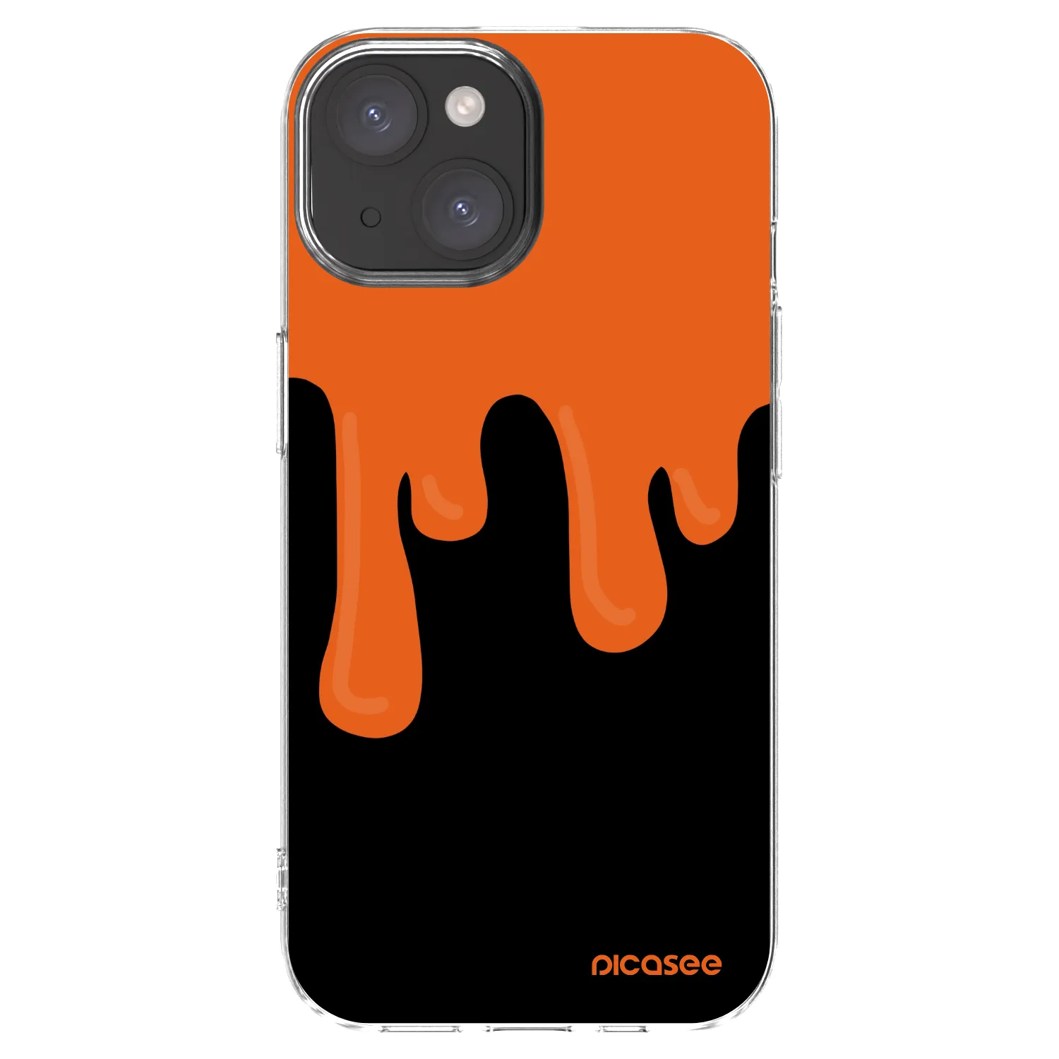 Picasee husă transparentă din silicon pentru Apple iPhone 15 - Orange spooky