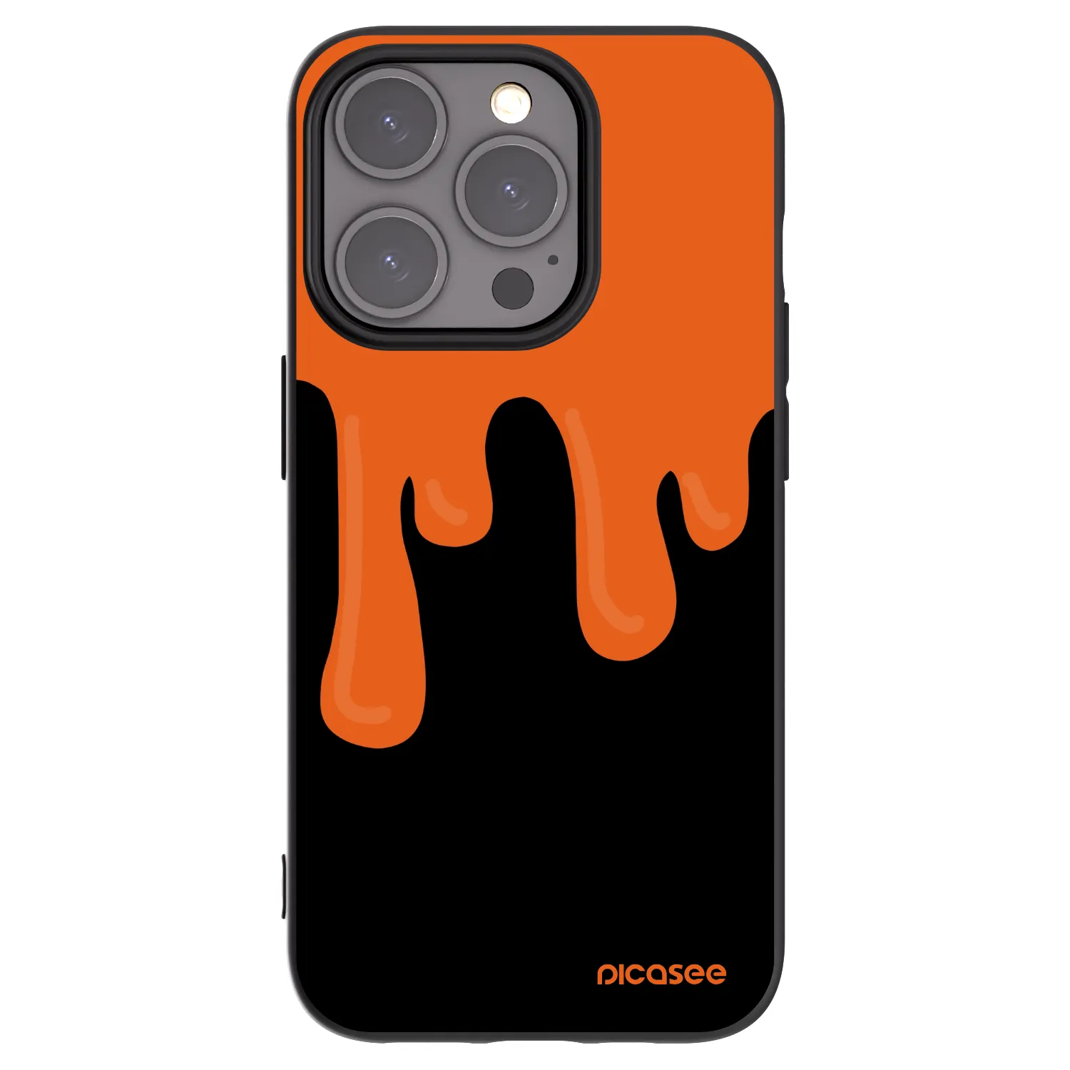 Picasee husă neagră din silicon pentru Apple iPhone 15 Pro - Orange spooky