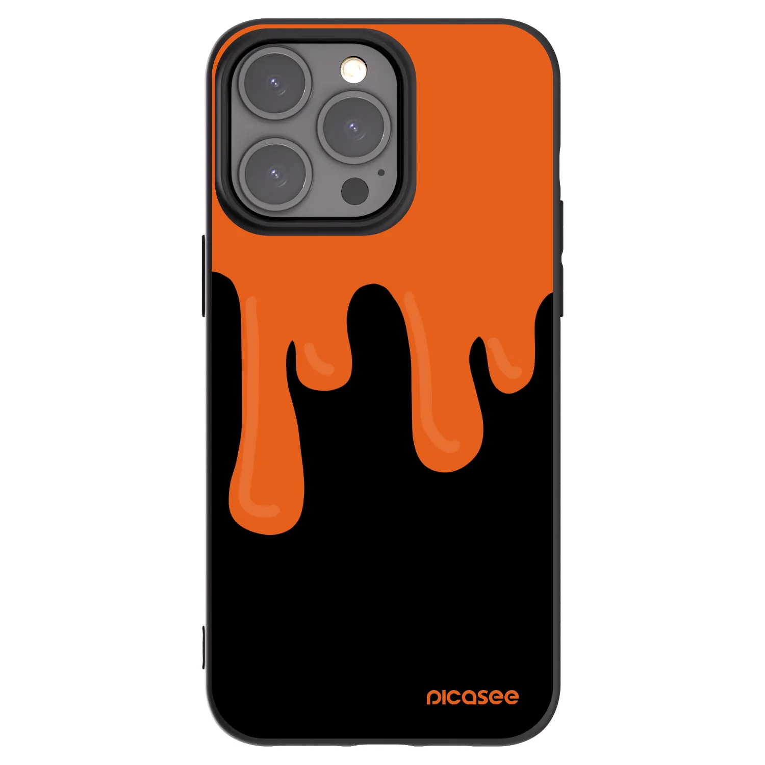 Picasee husă neagră din silicon pentru Apple iPhone 15 Pro Max - Orange spooky