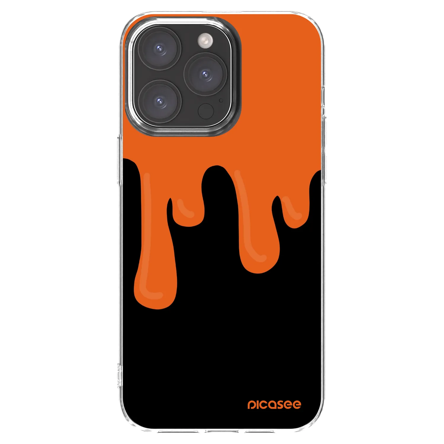 Picasee husă transparentă din silicon pentru Apple iPhone 15 Pro Max - Orange spooky