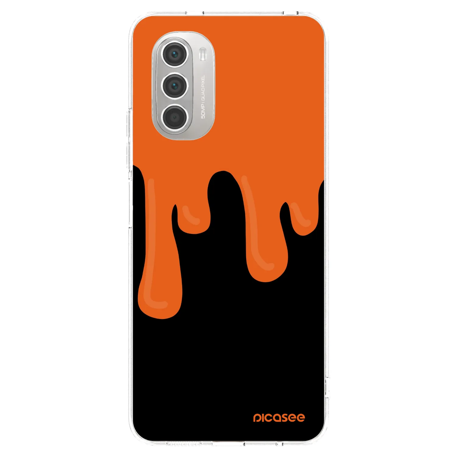 Picasee husă transparentă din silicon pentru Motorola Moto G51 - Orange spooky