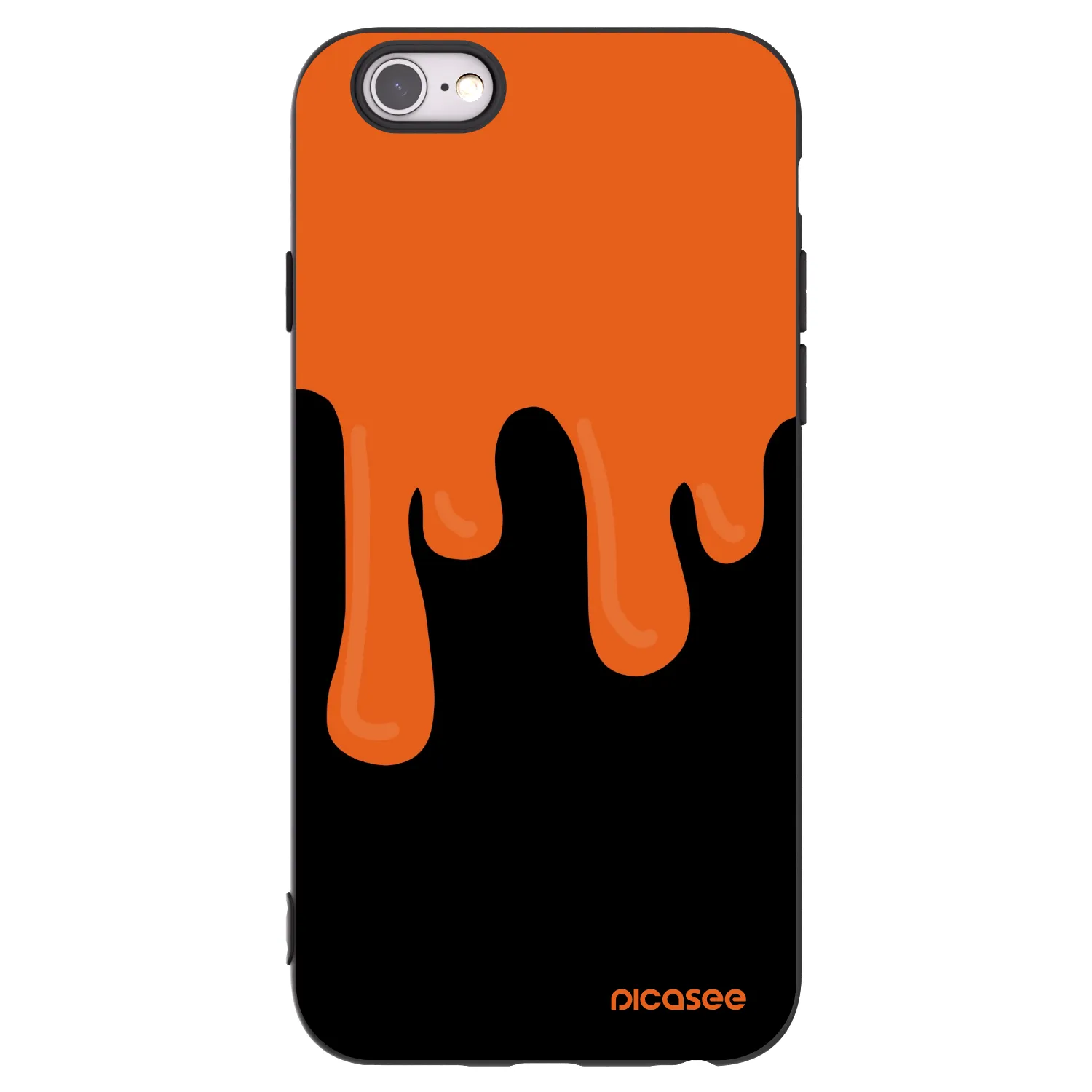 Picasee husă neagră din silicon pentru Apple iPhone 6/6S - Orange spooky