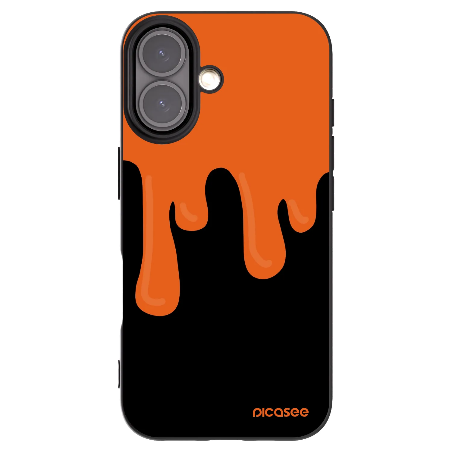 Picasee husă neagră din silicon pentru Apple iPhone 16 - Orange spooky