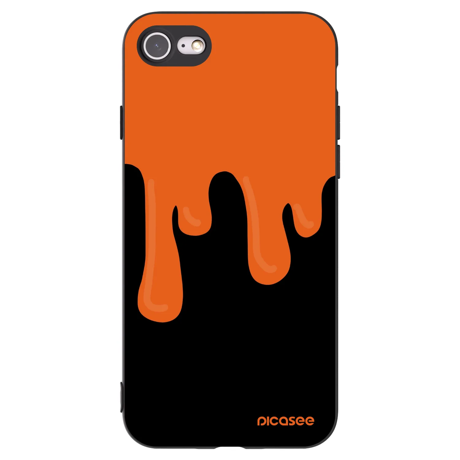 Picasee husă neagră din silicon pentru Apple iPhone 8 - Orange spooky