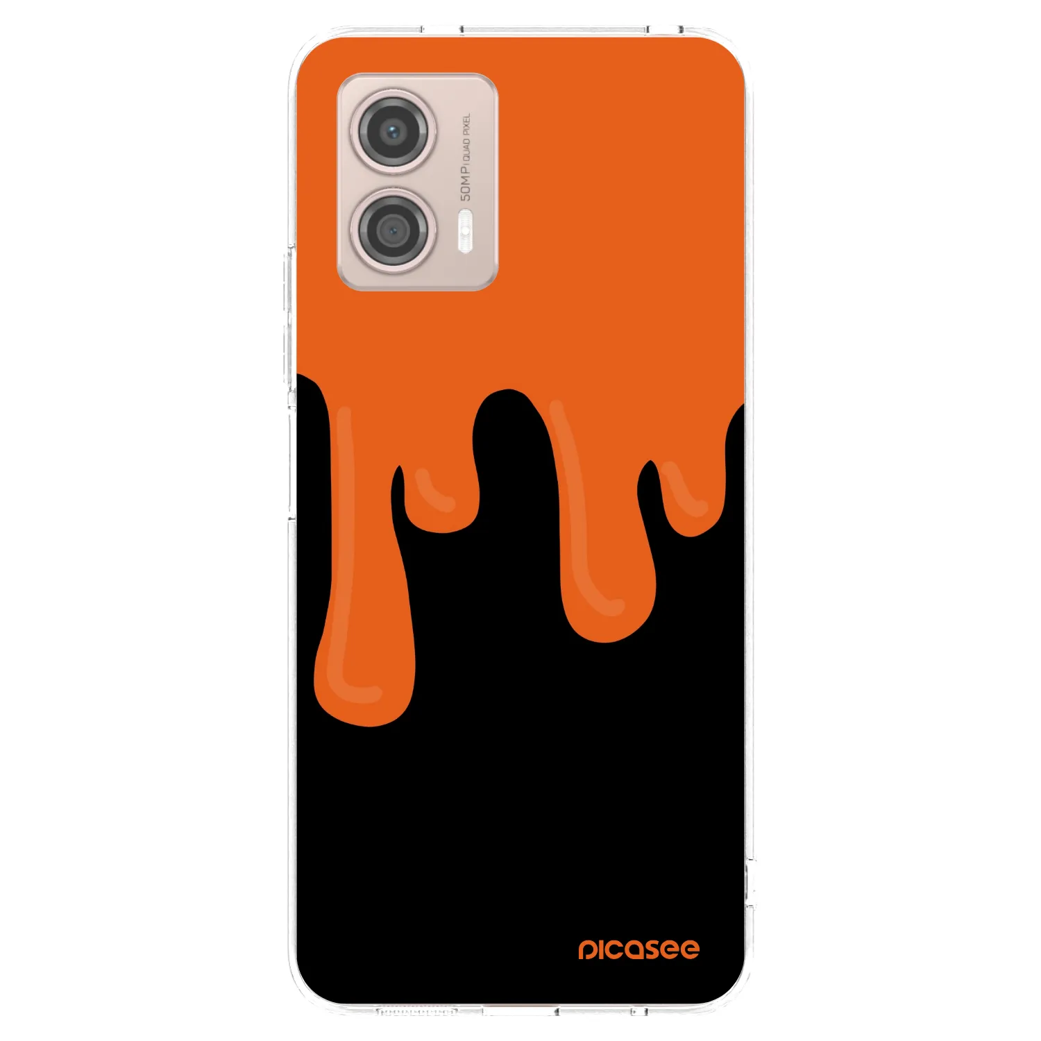 Picasee husă transparentă din silicon pentru Motorola Moto G53 5G - Orange spooky
