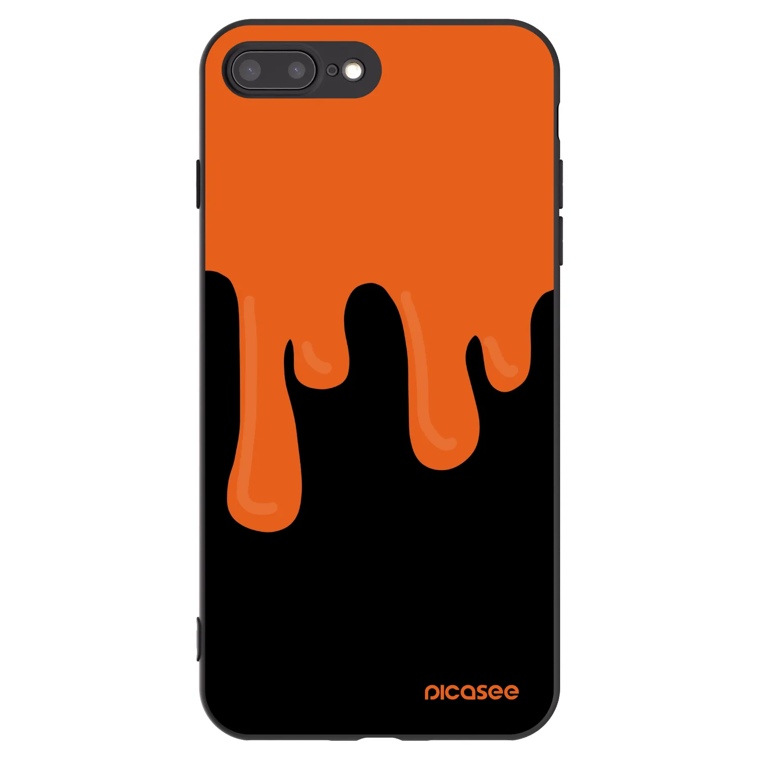 Picasee husă neagră din silicon pentru Apple iPhone 8 Plus - Orange spooky