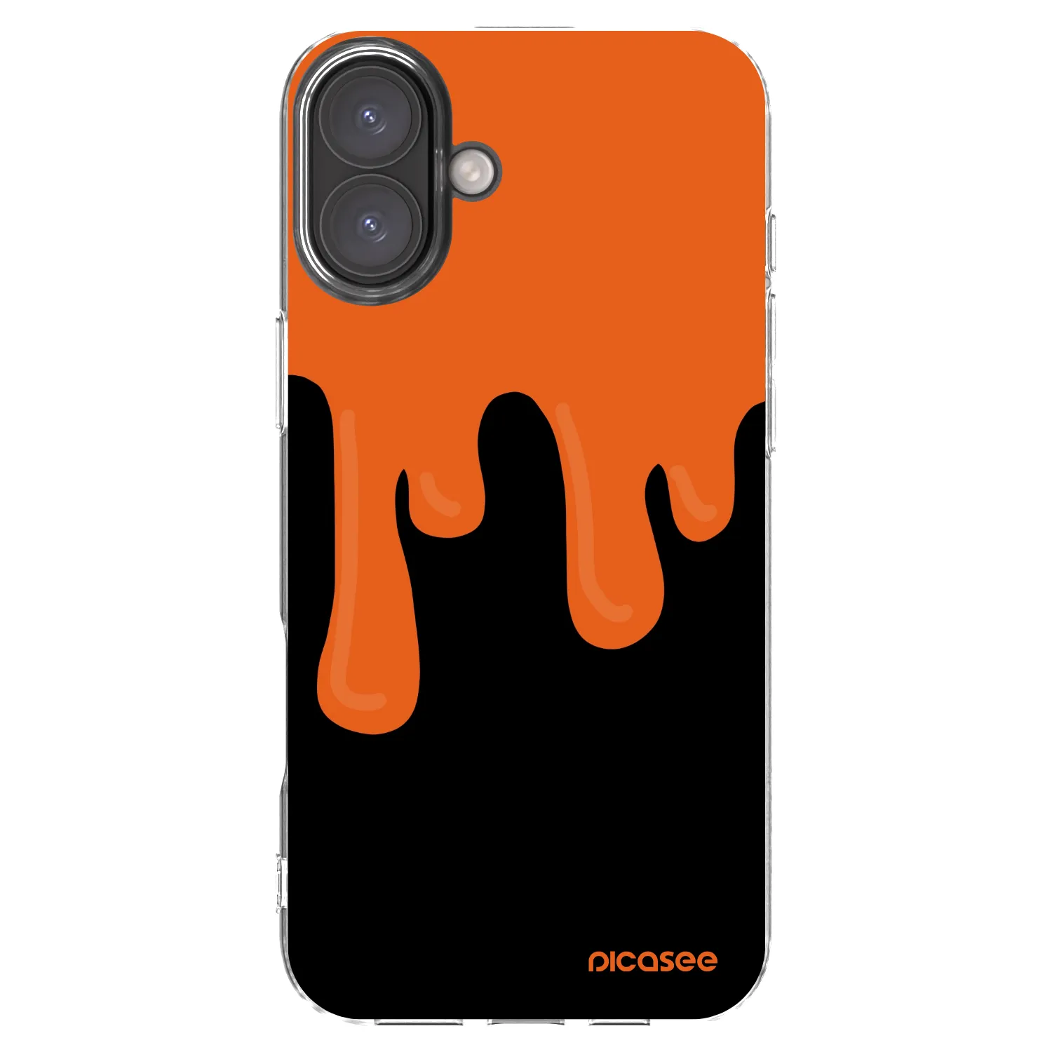 Picasee husă transparentă din silicon pentru Apple iPhone 16 Plus - Orange spooky