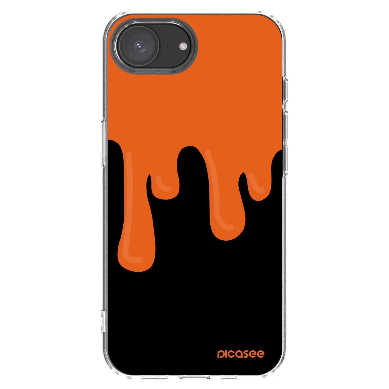 Picasee husă transparentă din silicon pentru Apple iPhone 16e - Orange spooky