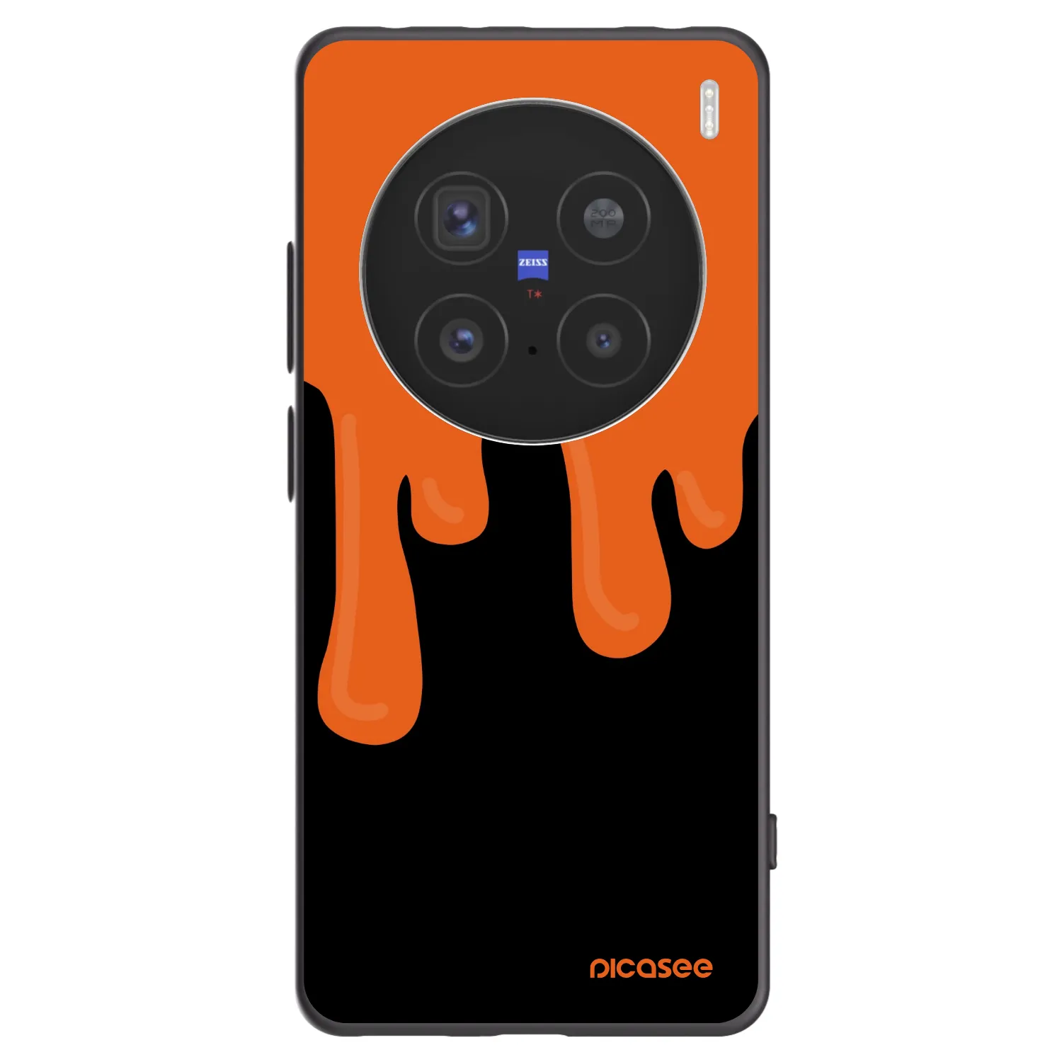 Picasee husă neagră din silicon pentru Vivo X200 Pro - Orange spooky