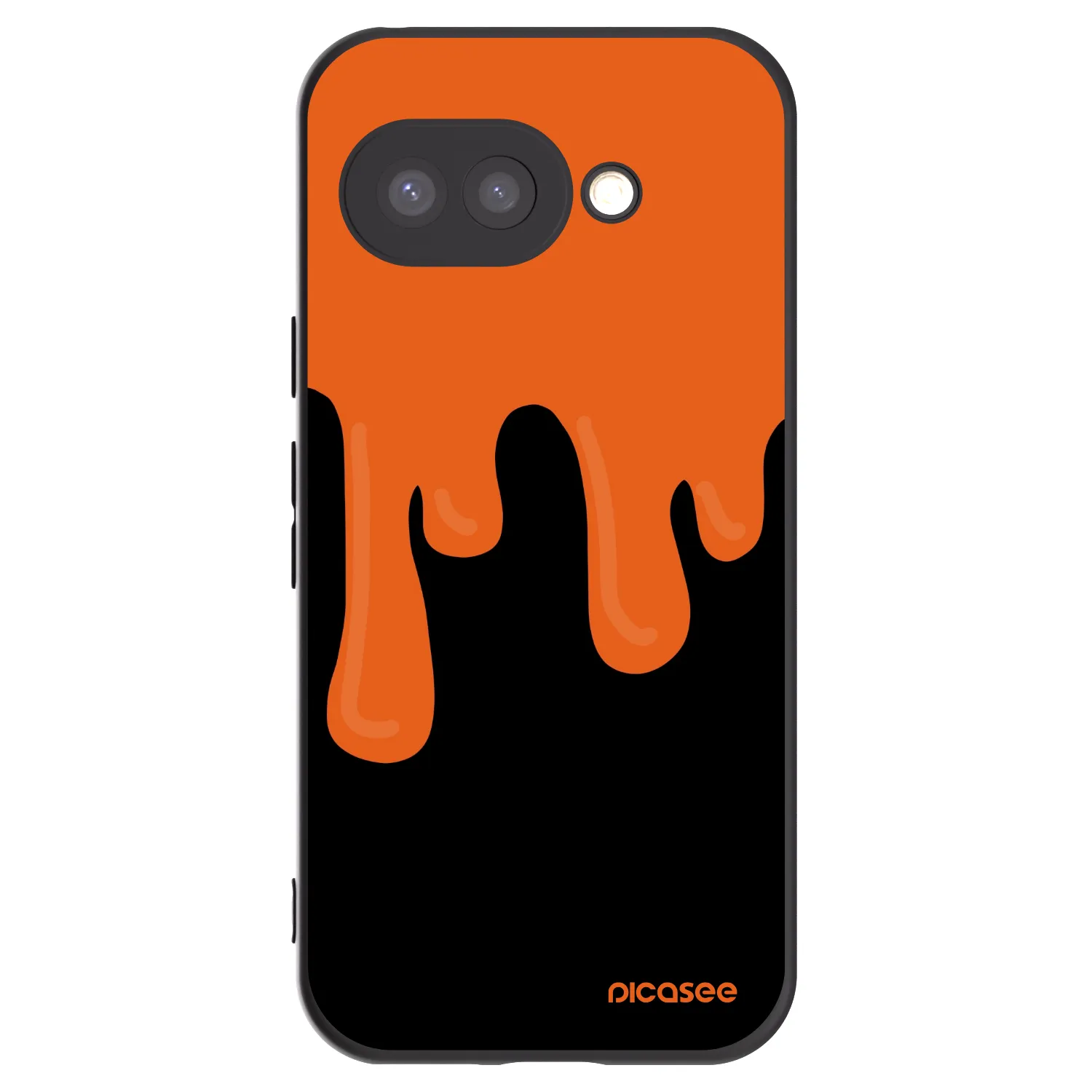 Picasee husă neagră din silicon pentru Google Pixel 9a - Orange spooky