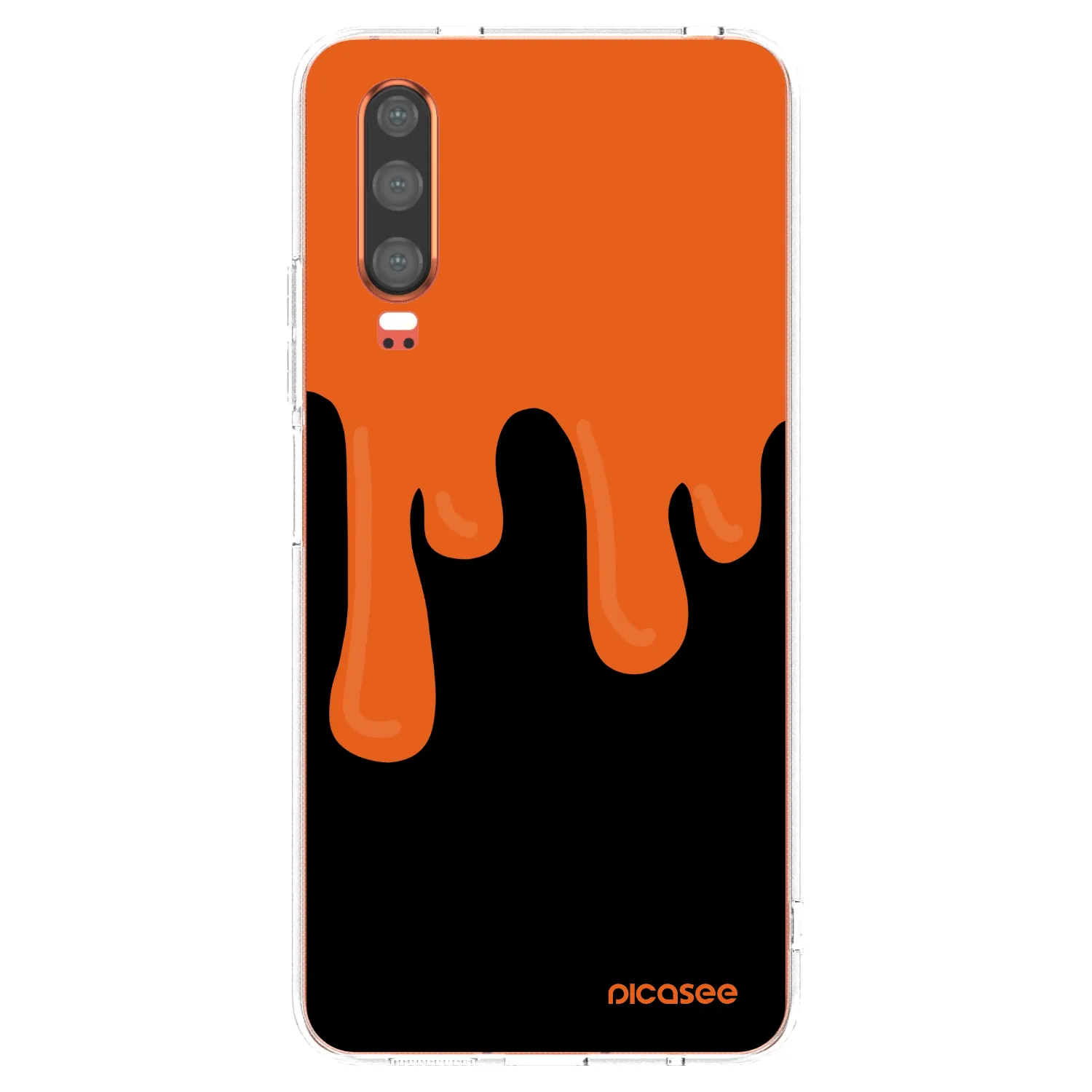 Picasee husă transparentă din silicon pentru Huawei P30 - Orange spooky