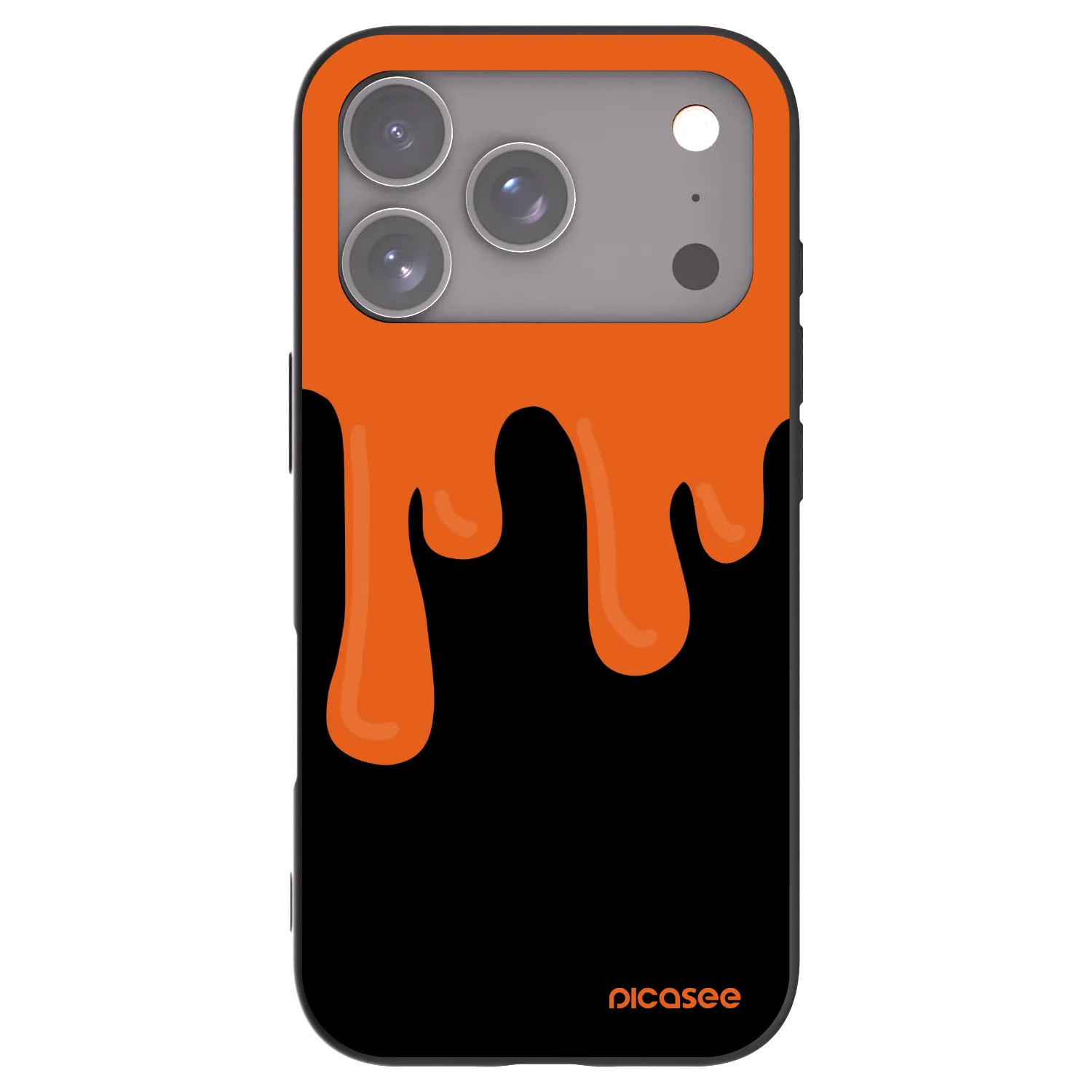 Picasee husă neagră din silicon pentru Apple iPhone 17 Pro - Orange spooky