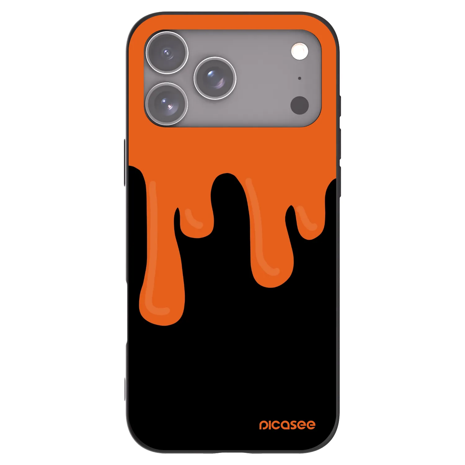 Picasee husă neagră din silicon pentru Apple iPhone 17 Pro Max - Orange spooky