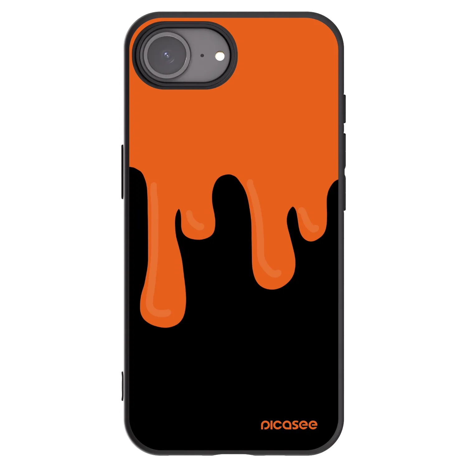 Picasee husă neagră din silicon pentru Apple iPhone 17e - Orange spooky