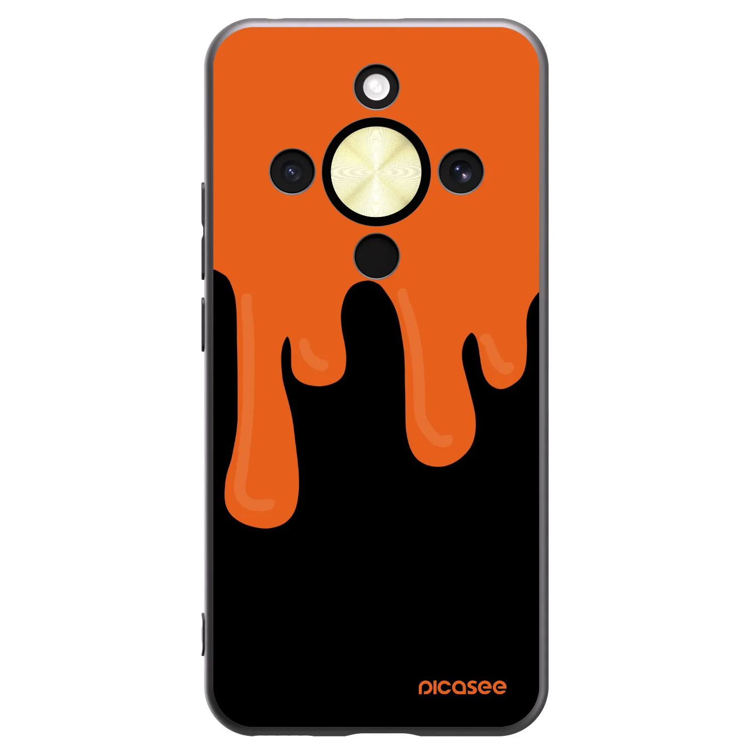 Picasee husă neagră din silicon pentru Honor Magic8 Lite 5G - Orange spooky