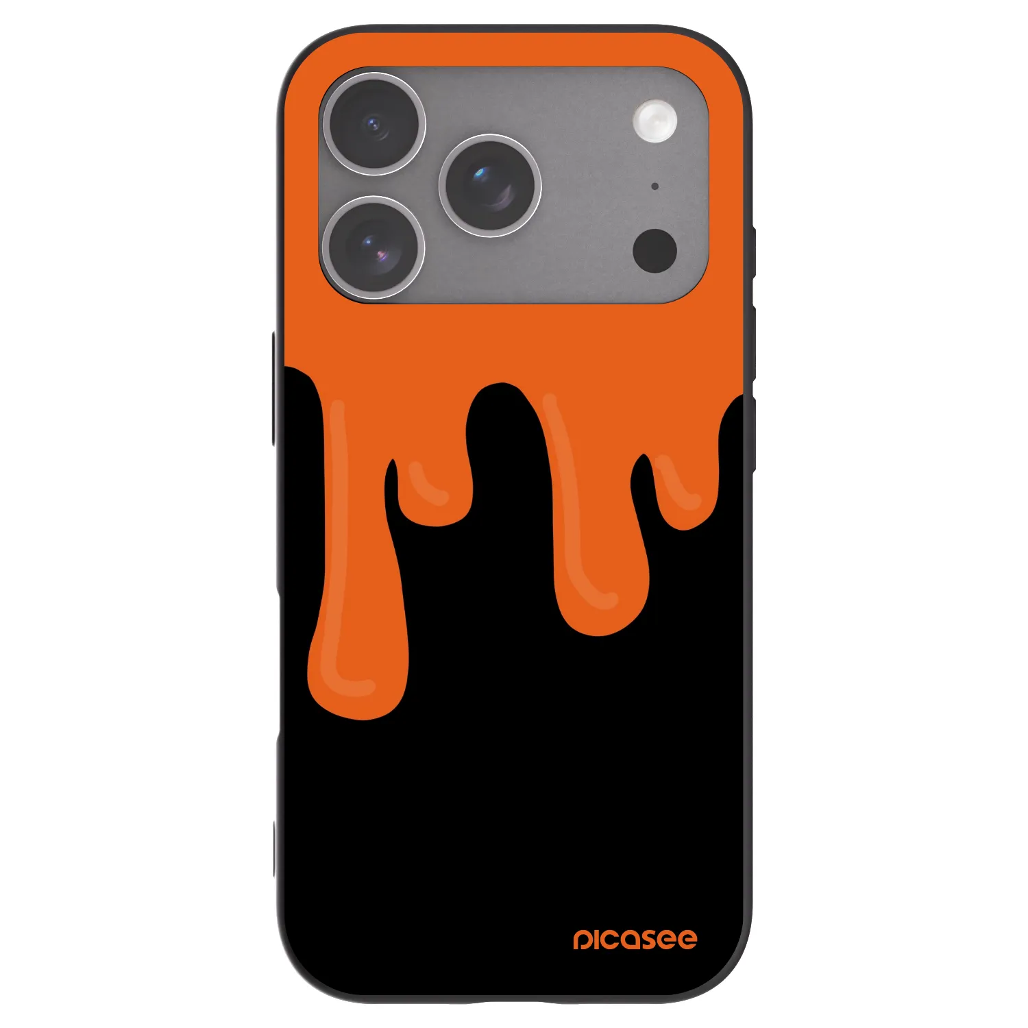 Picasee husă neagră din silicon pentru Apple iPhone 18 Pro - Orange spooky