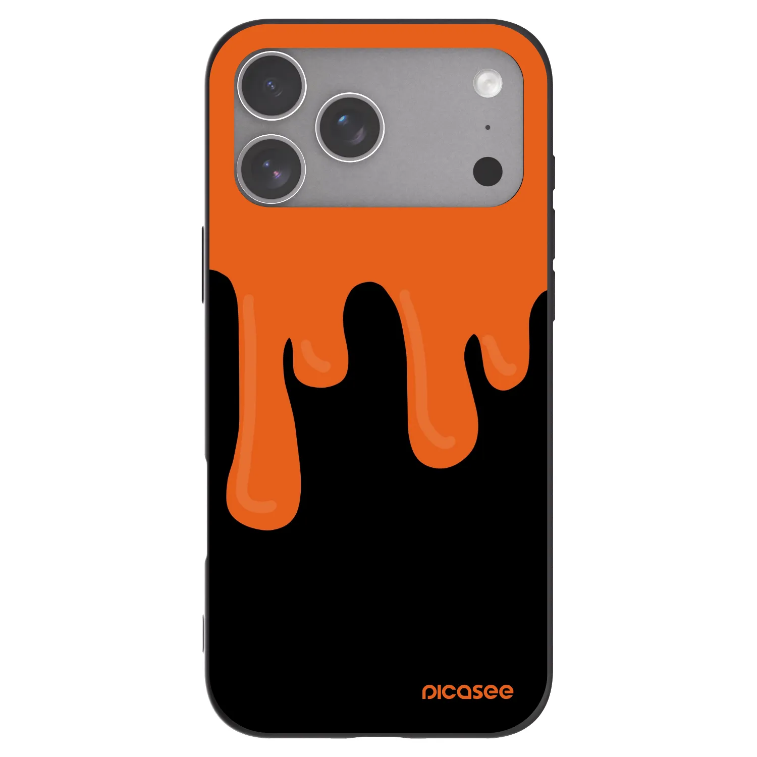 Picasee husă neagră din silicon pentru Apple iPhone 18 Pro Max - Orange spooky