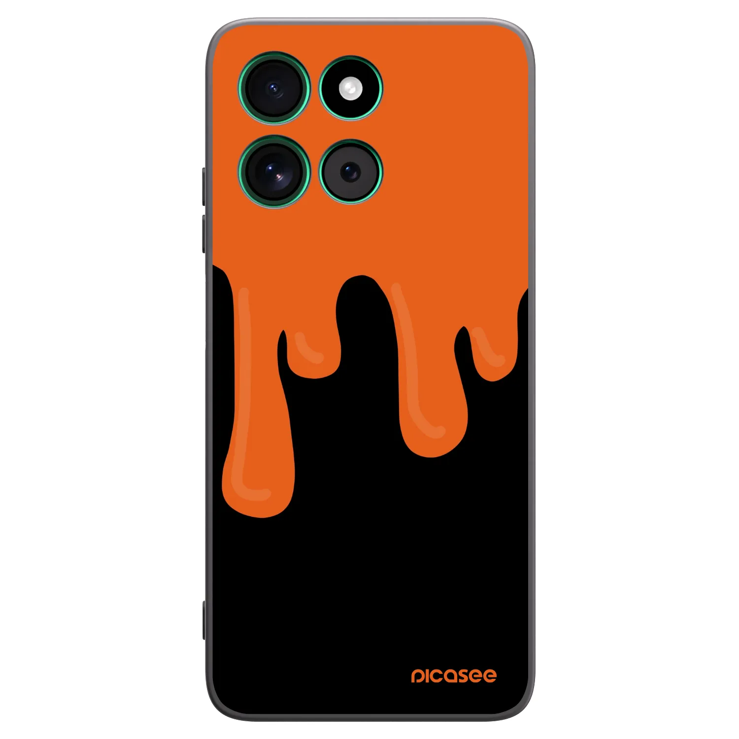 Picasee husă neagră din silicon pentru Motorola Moto G57 Power - Orange spooky