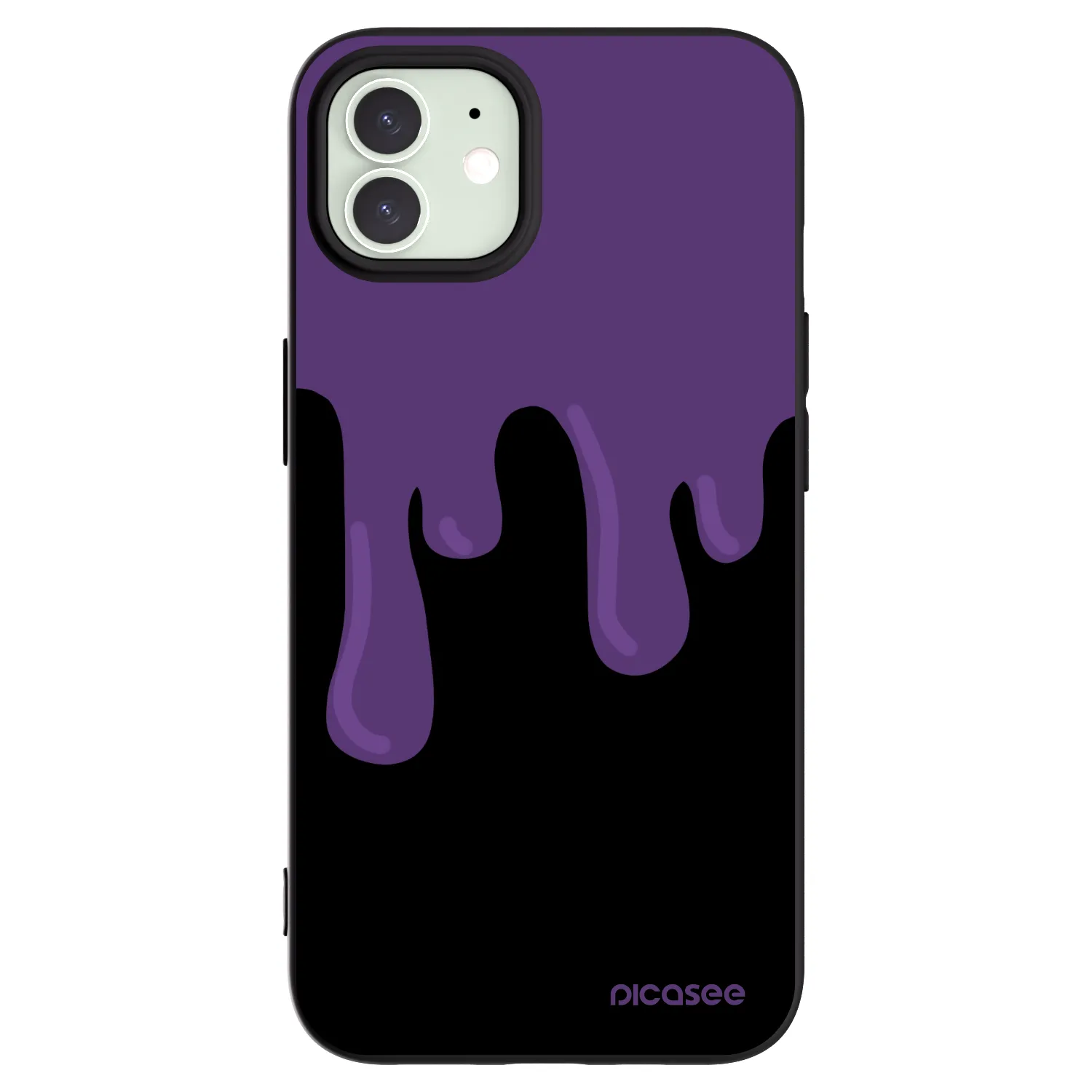 Picasee husă neagră din silicon pentru Apple iPhone 12 - Purple spooky