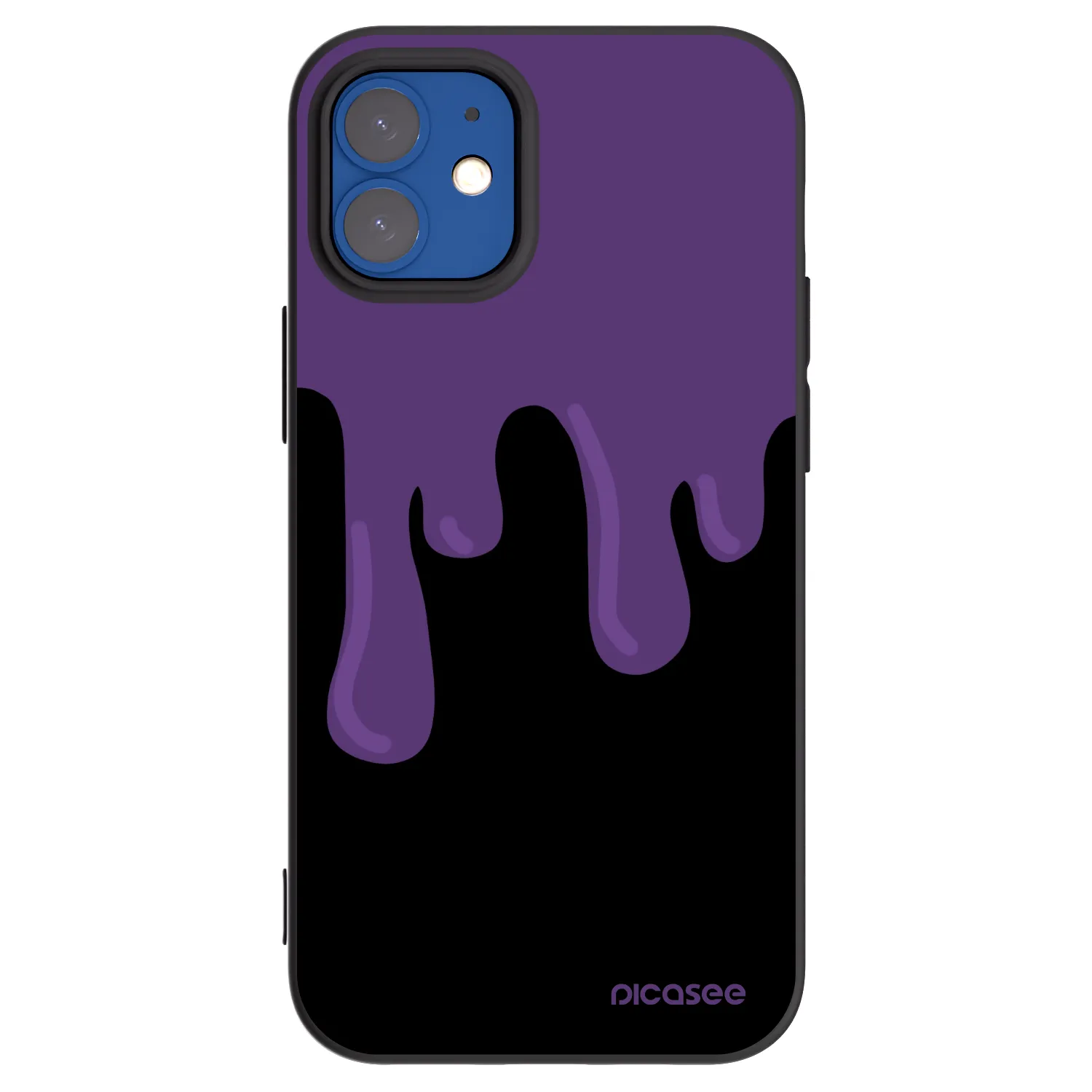 Picasee husă neagră din silicon pentru Apple iPhone 12 mini - Purple spooky