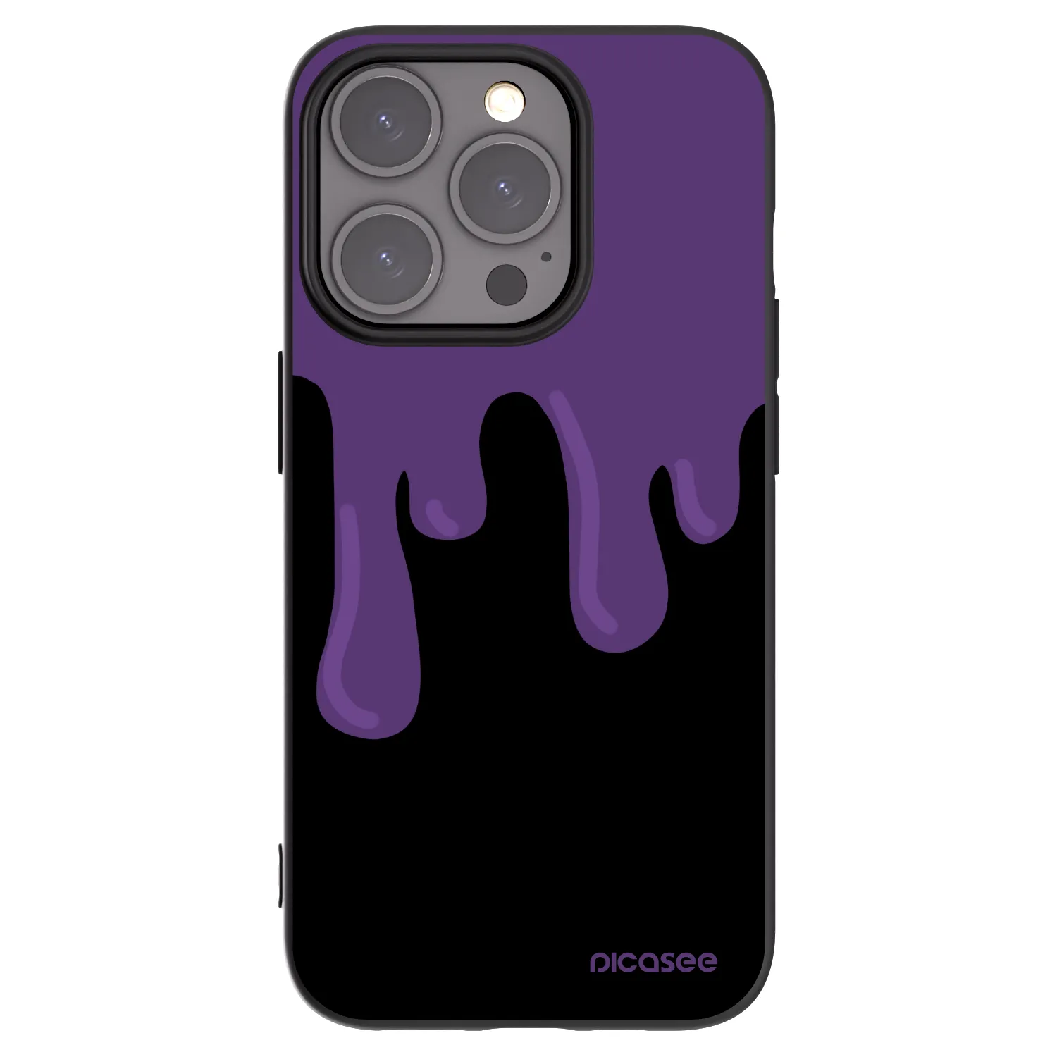Picasee husă neagră din silicon pentru Apple iPhone 15 Pro - Purple spooky