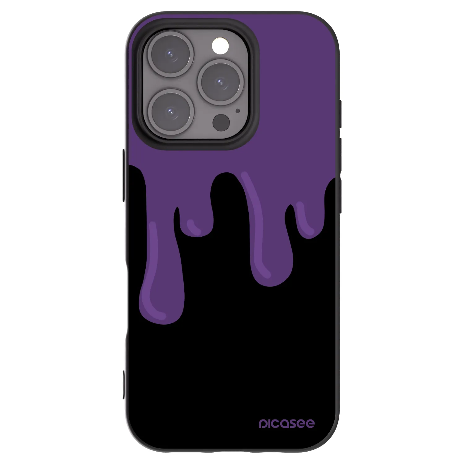 Picasee husă neagră din silicon pentru Apple iPhone 16 Pro - Purple spooky