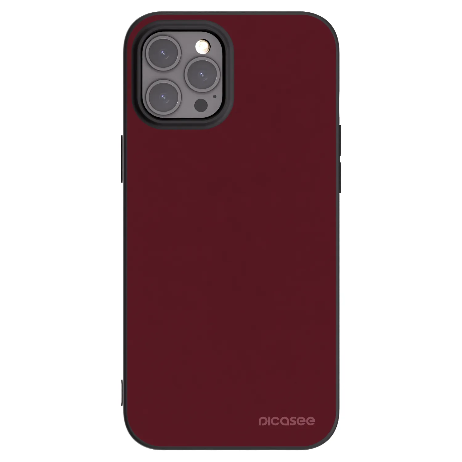Picasee husă neagră din silicon pentru Apple iPhone 12 Pro Max - Burgundy red