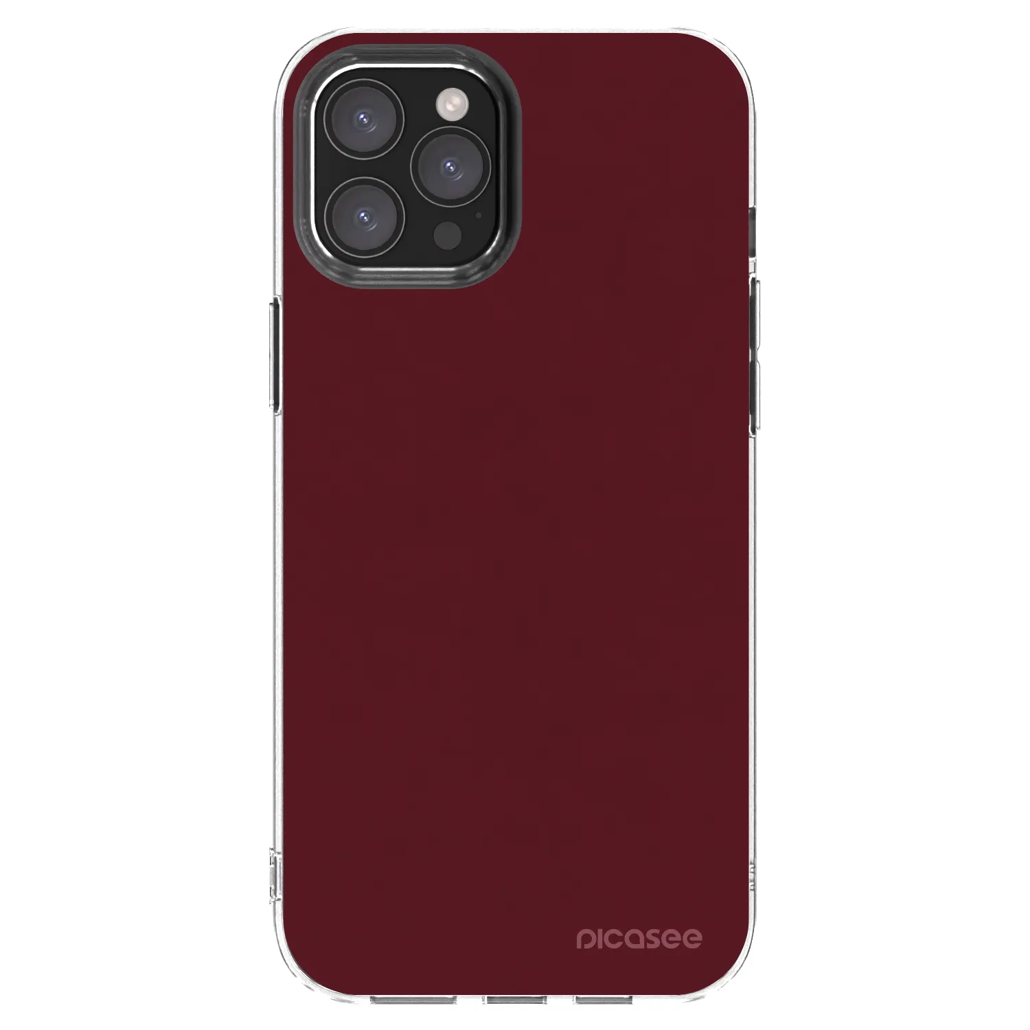 Picasee husă transparentă din silicon pentru Apple iPhone 12 Pro Max - Burgundy red