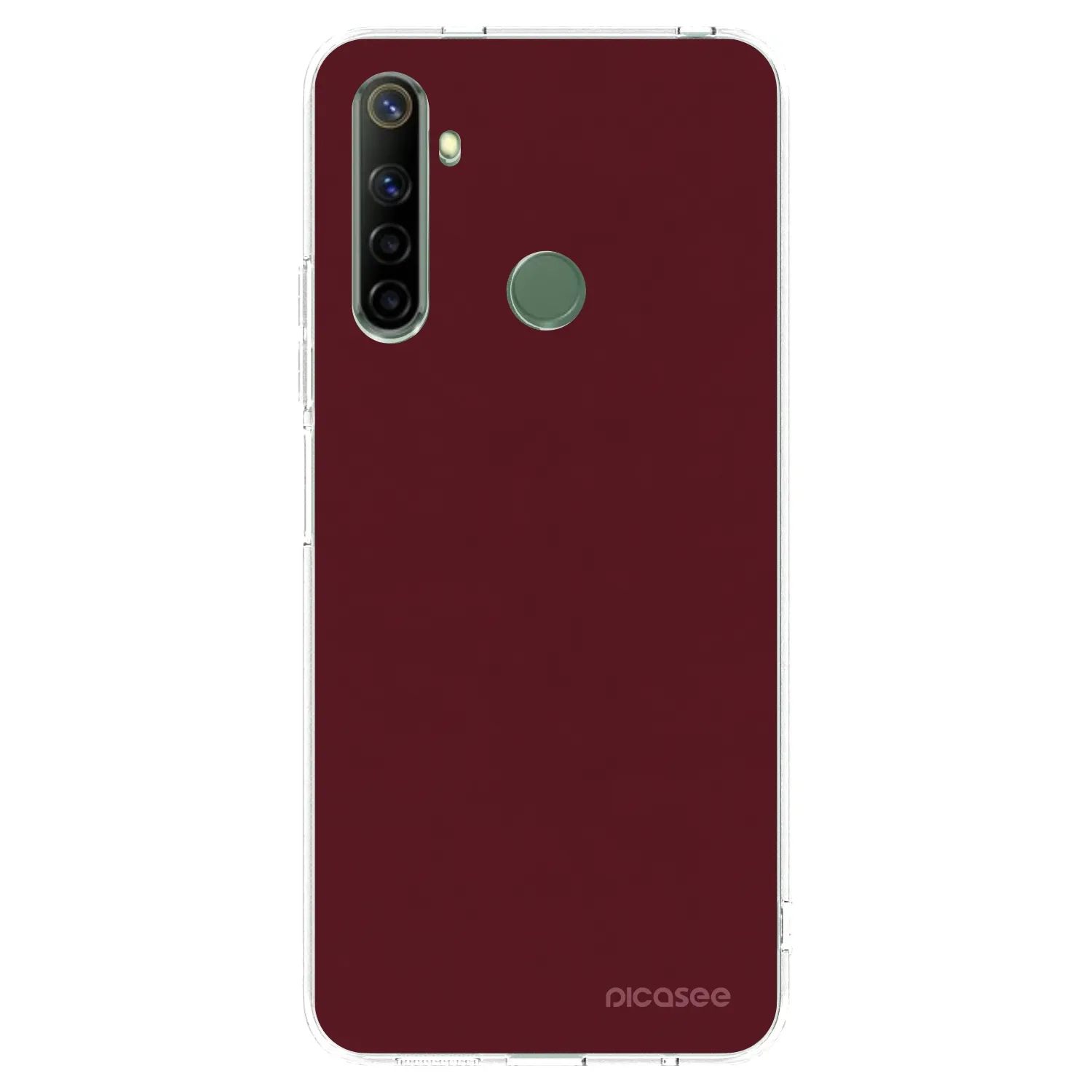 Picasee husă transparentă din silicon pentru Realme 6i - Burgundy red