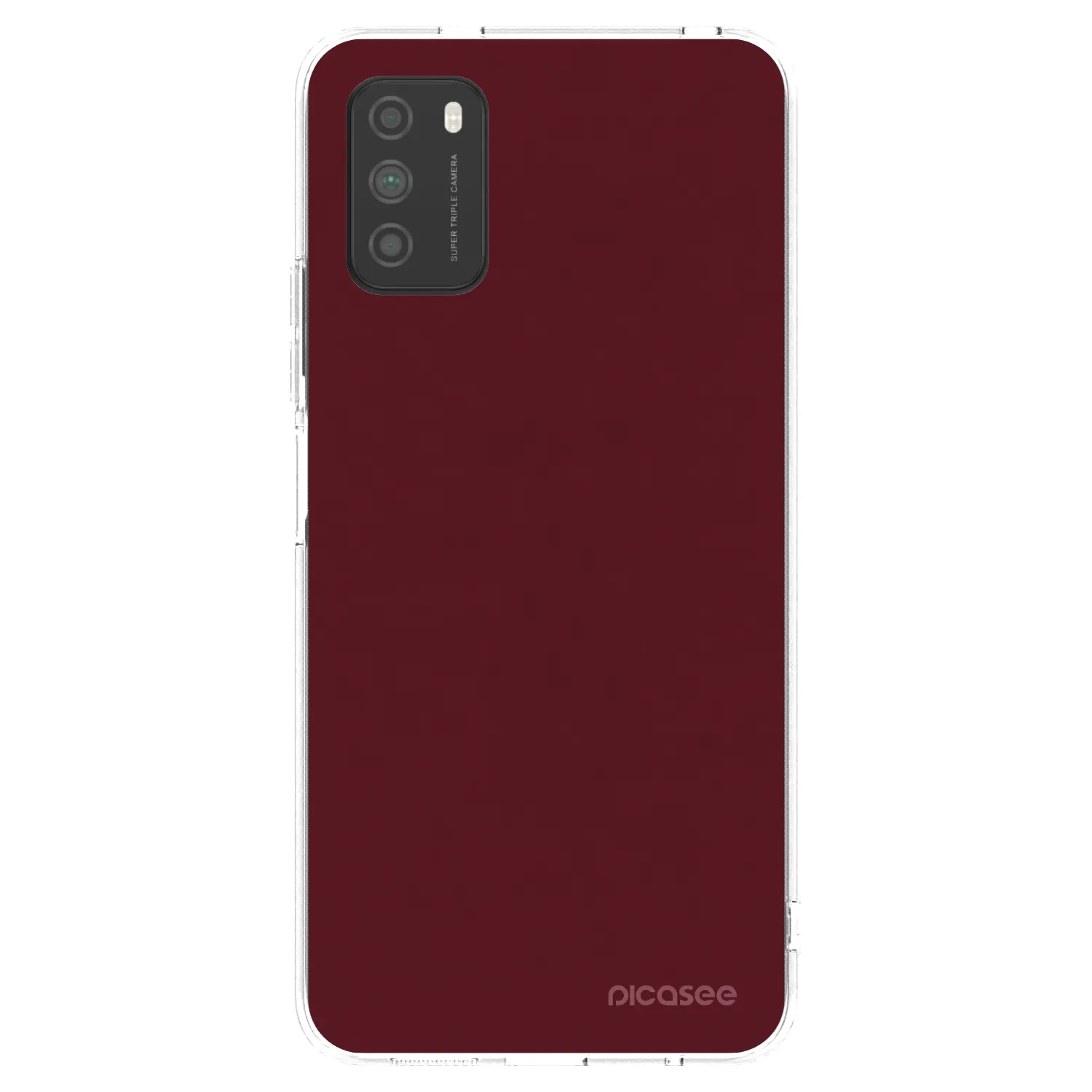 Picasee husă transparentă din silicon pentru Xiaomi Poco M3 - Burgundy red