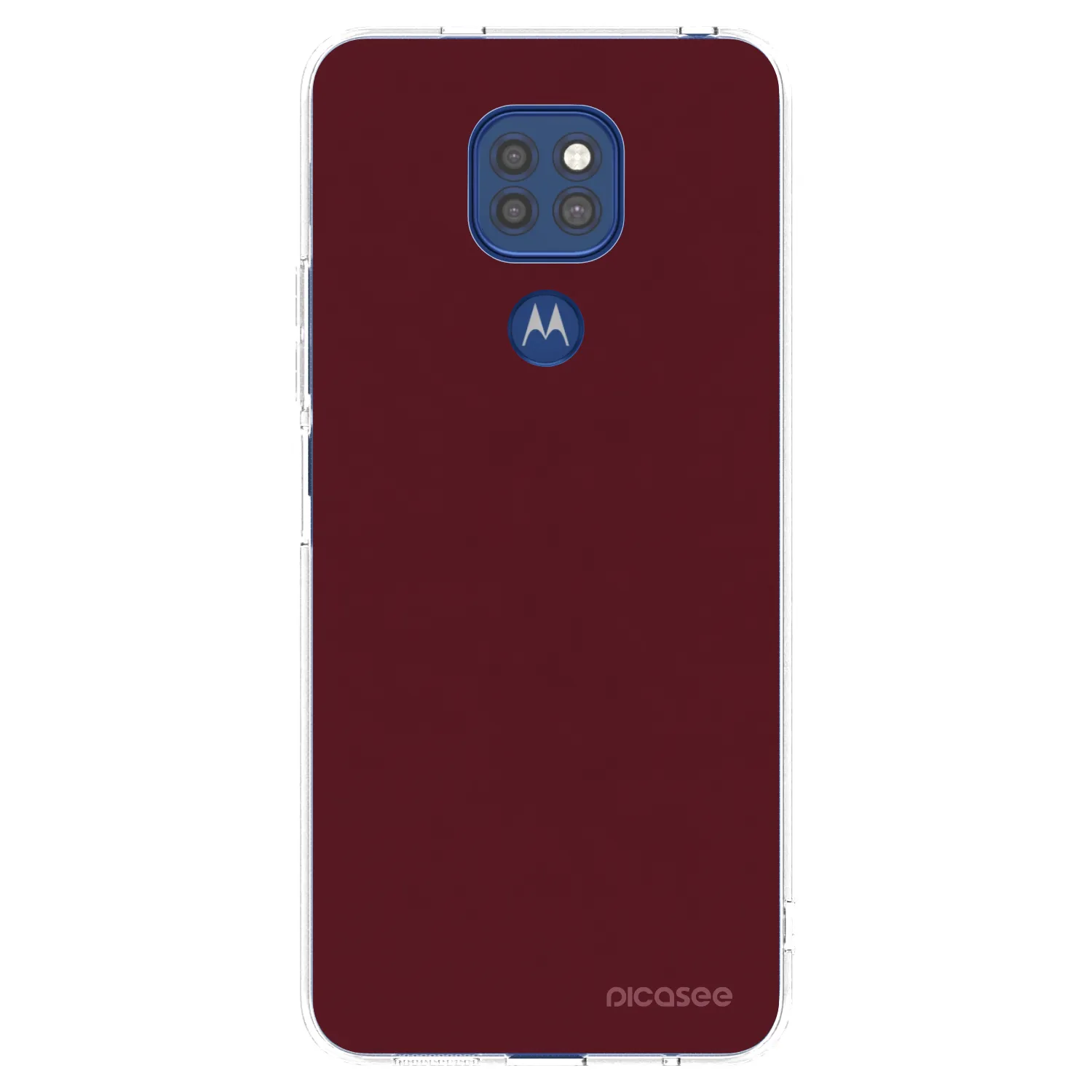 Picasee husă transparentă din silicon pentru Motorola Moto G9 Play - Burgundy red