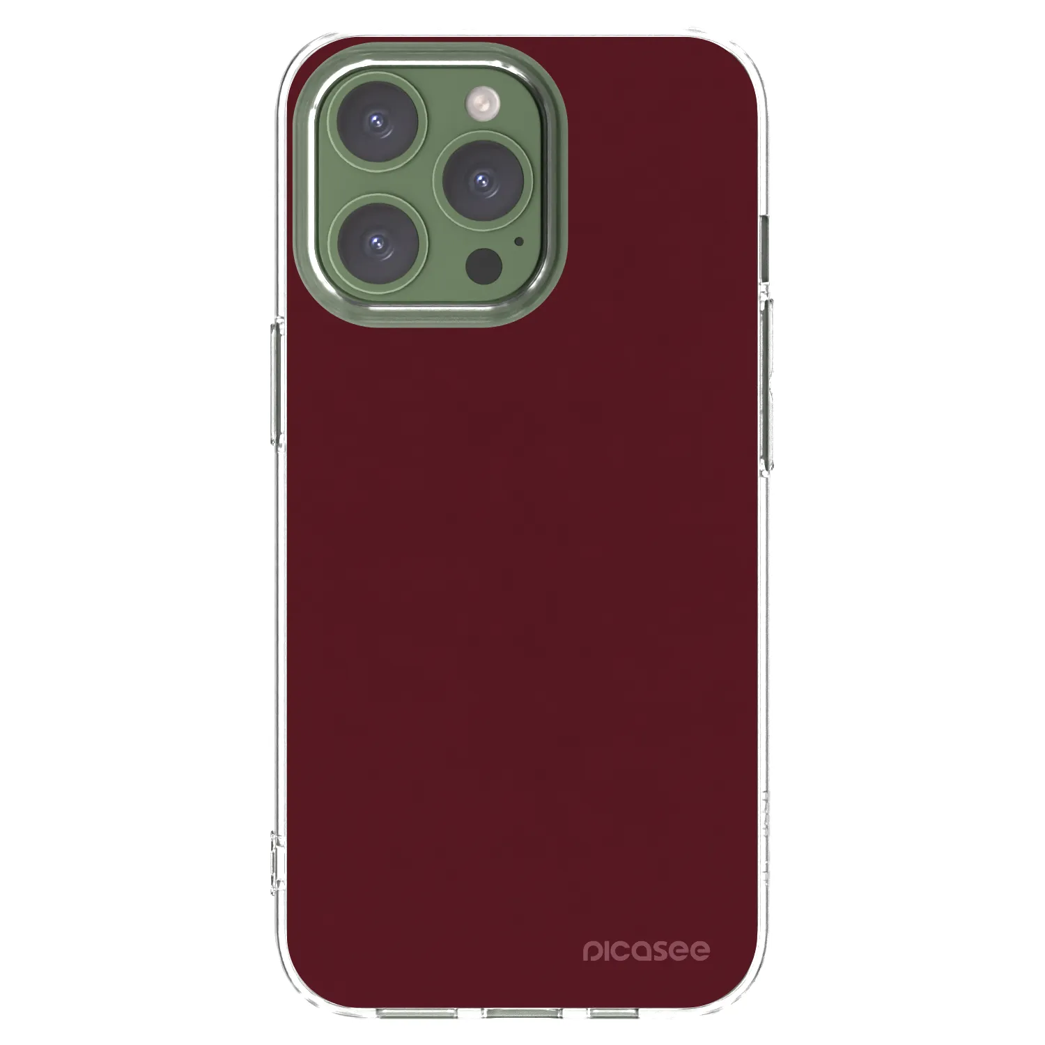 Picasee husă transparentă din silicon pentru Apple iPhone 13 Pro - Burgundy red
