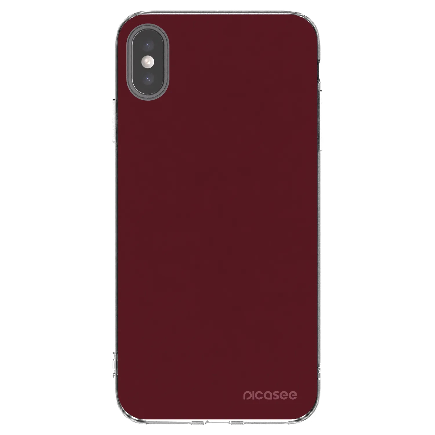 Picasee husă transparentă din silicon pentru Apple iPhone XS Max - Burgundy red