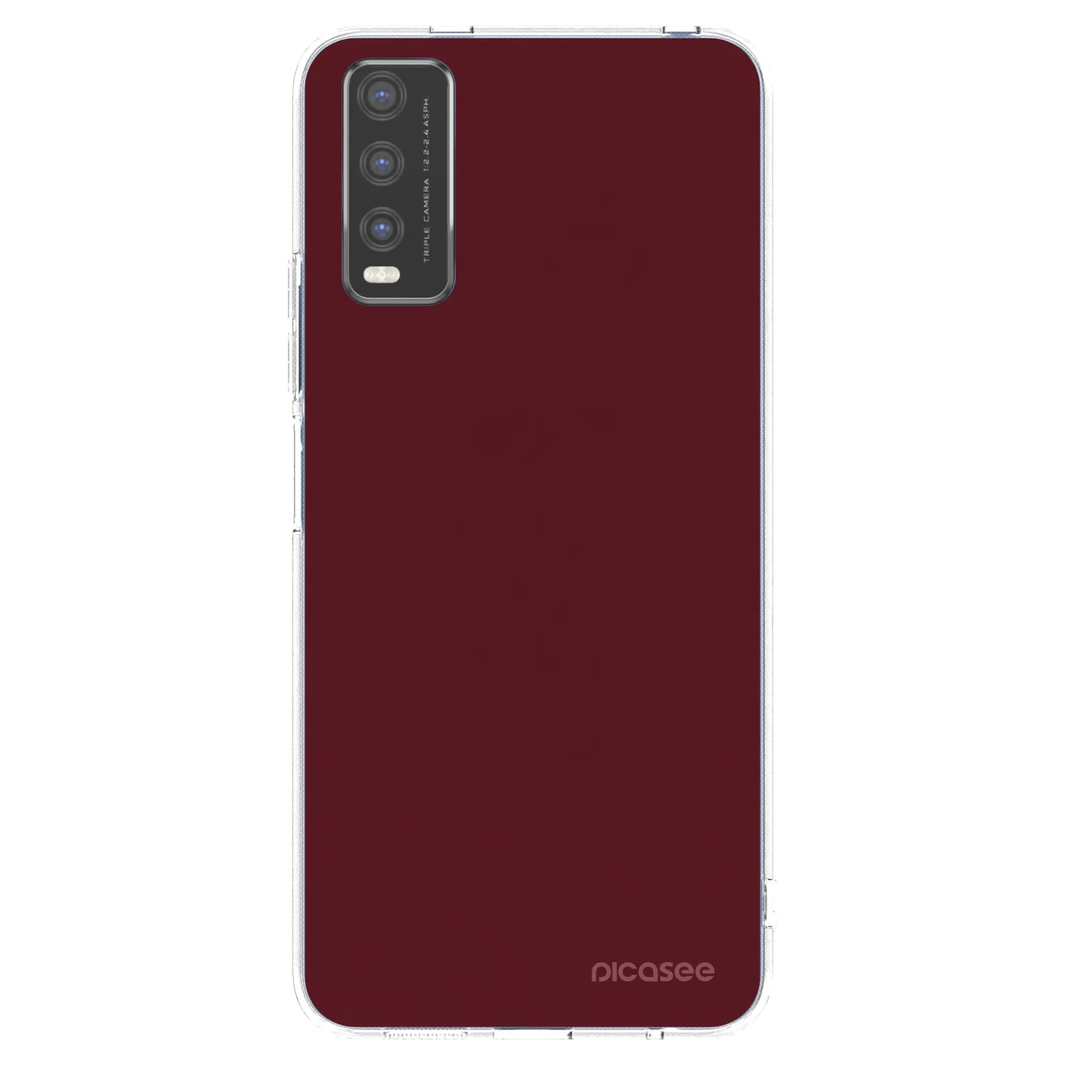Picasee husă transparentă din silicon pentru Vivo Y20s - Burgundy red