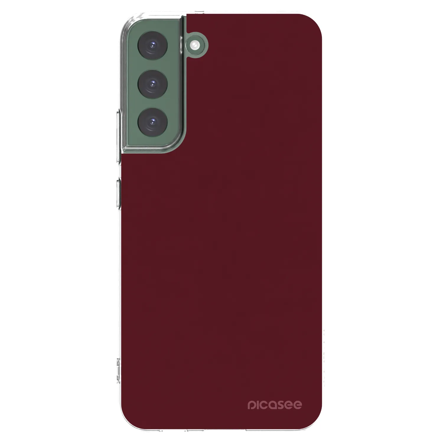 Picasee husă transparentă din silicon pentru Samsung Galaxy S22+ 5G - Burgundy red