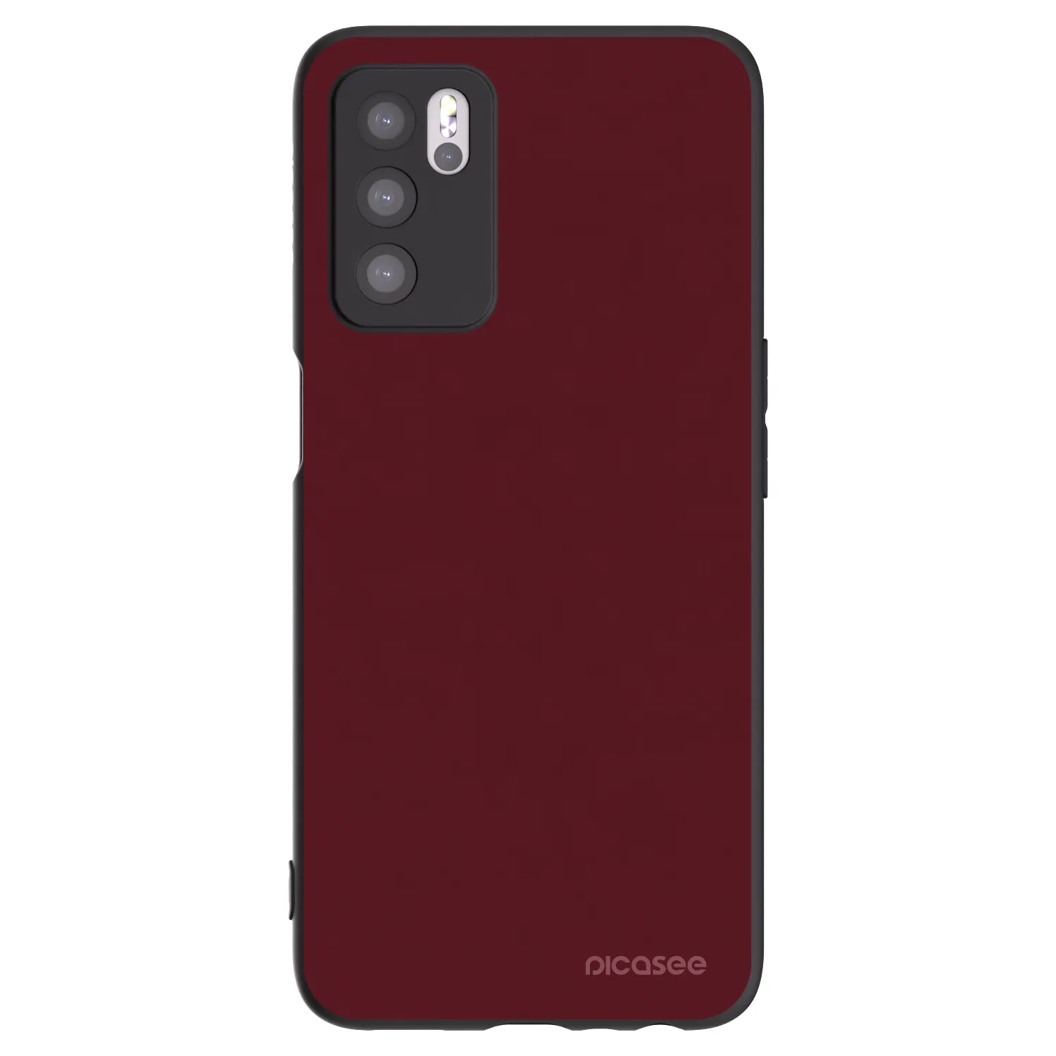 Picasee husă neagră din silicon pentru OPPO A16 - Burgundy red