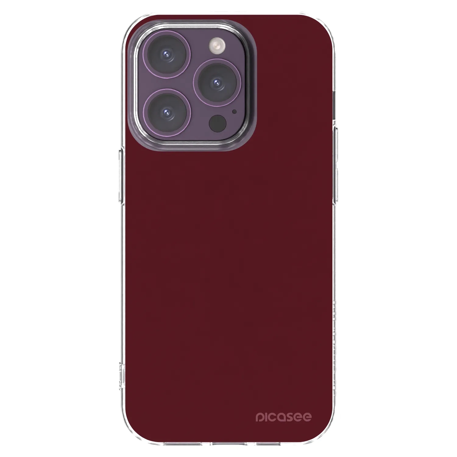 Picasee husă transparentă din silicon pentru Apple iPhone 14 Pro - Burgundy red